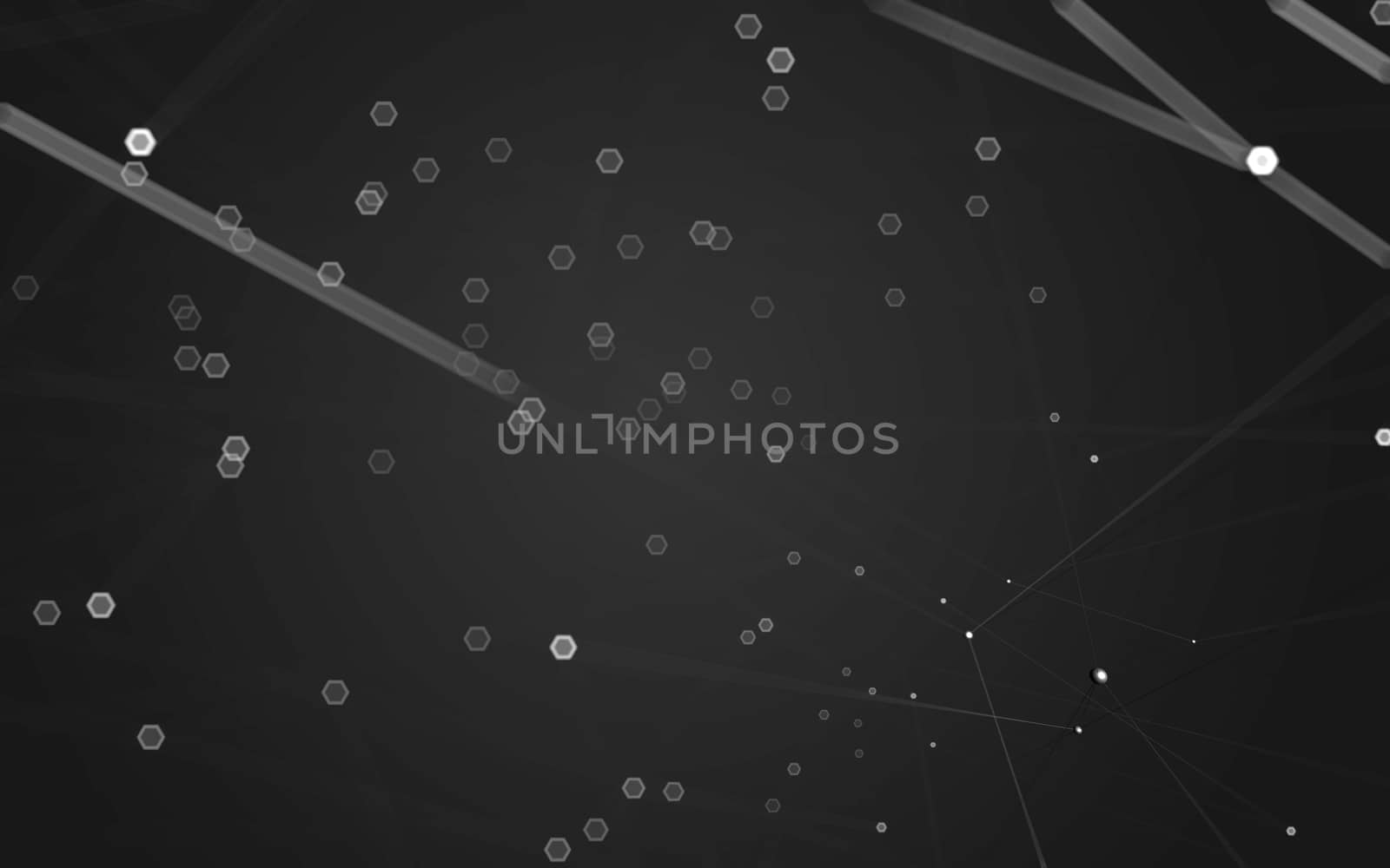 Abstract polygonal space low poly dark background, 3d rendering by teerawit