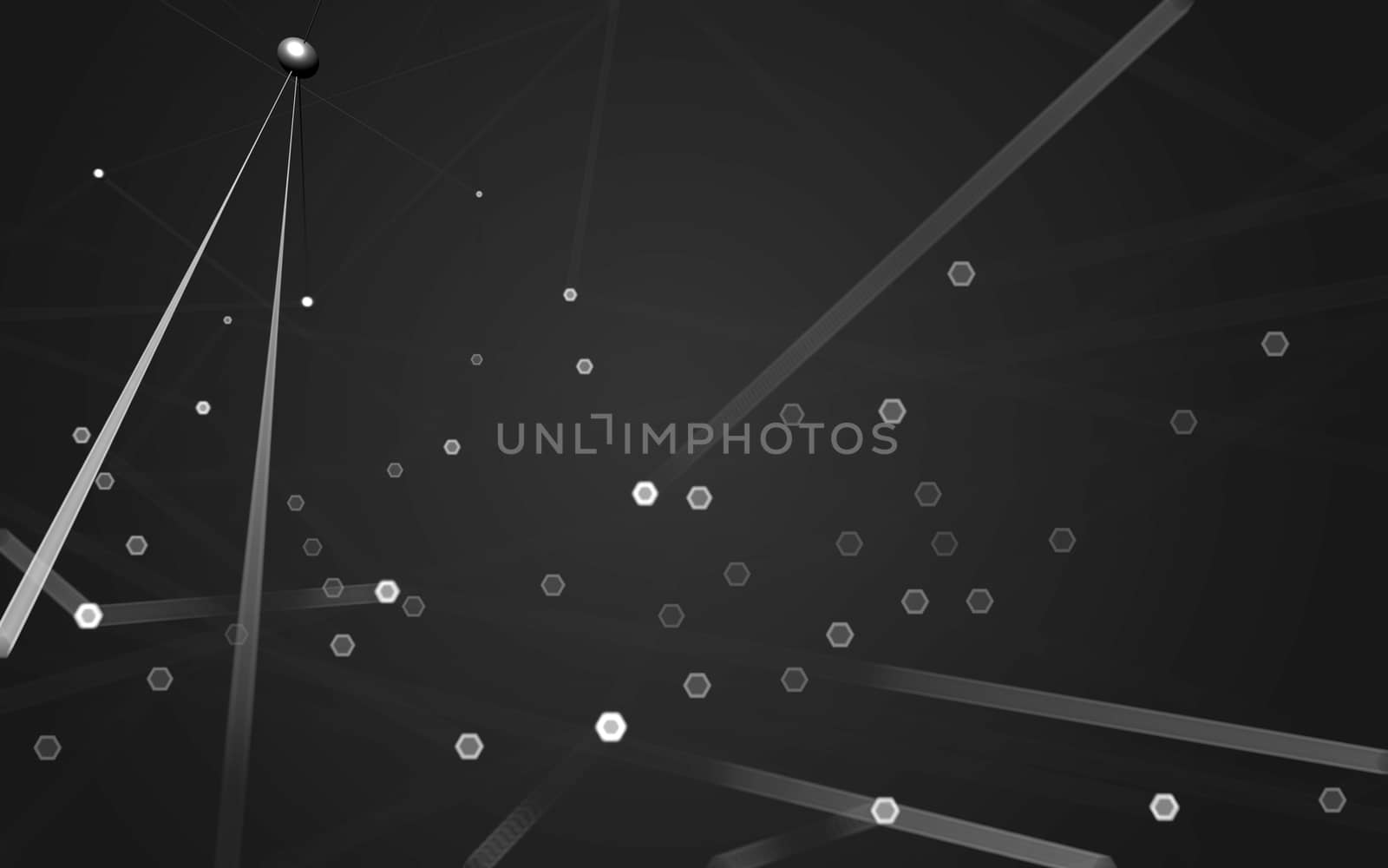 Abstract polygonal space low poly dark background with connecting dots and lines. Connection structure. 3d rendering