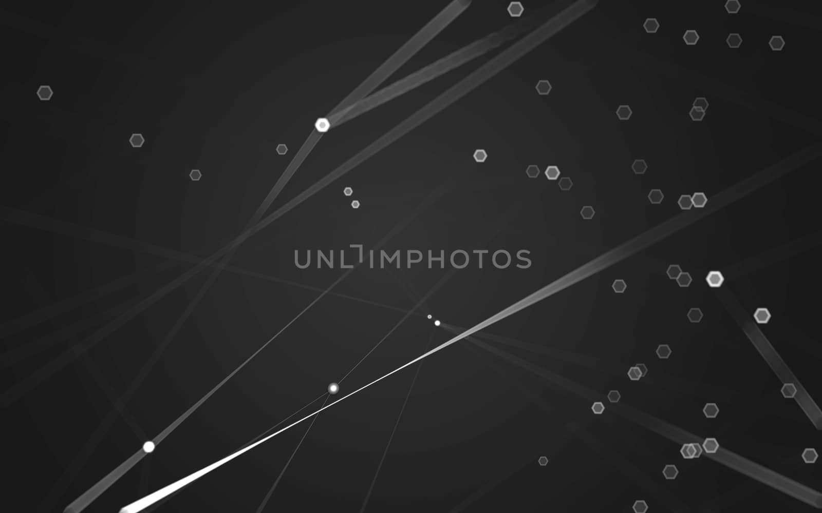 Abstract polygonal space low poly dark background with connecting dots and lines. Connection structure. 3d rendering