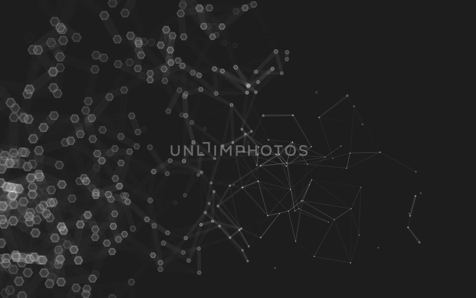 Abstract polygonal space low poly dark background, 3d rendering by teerawit