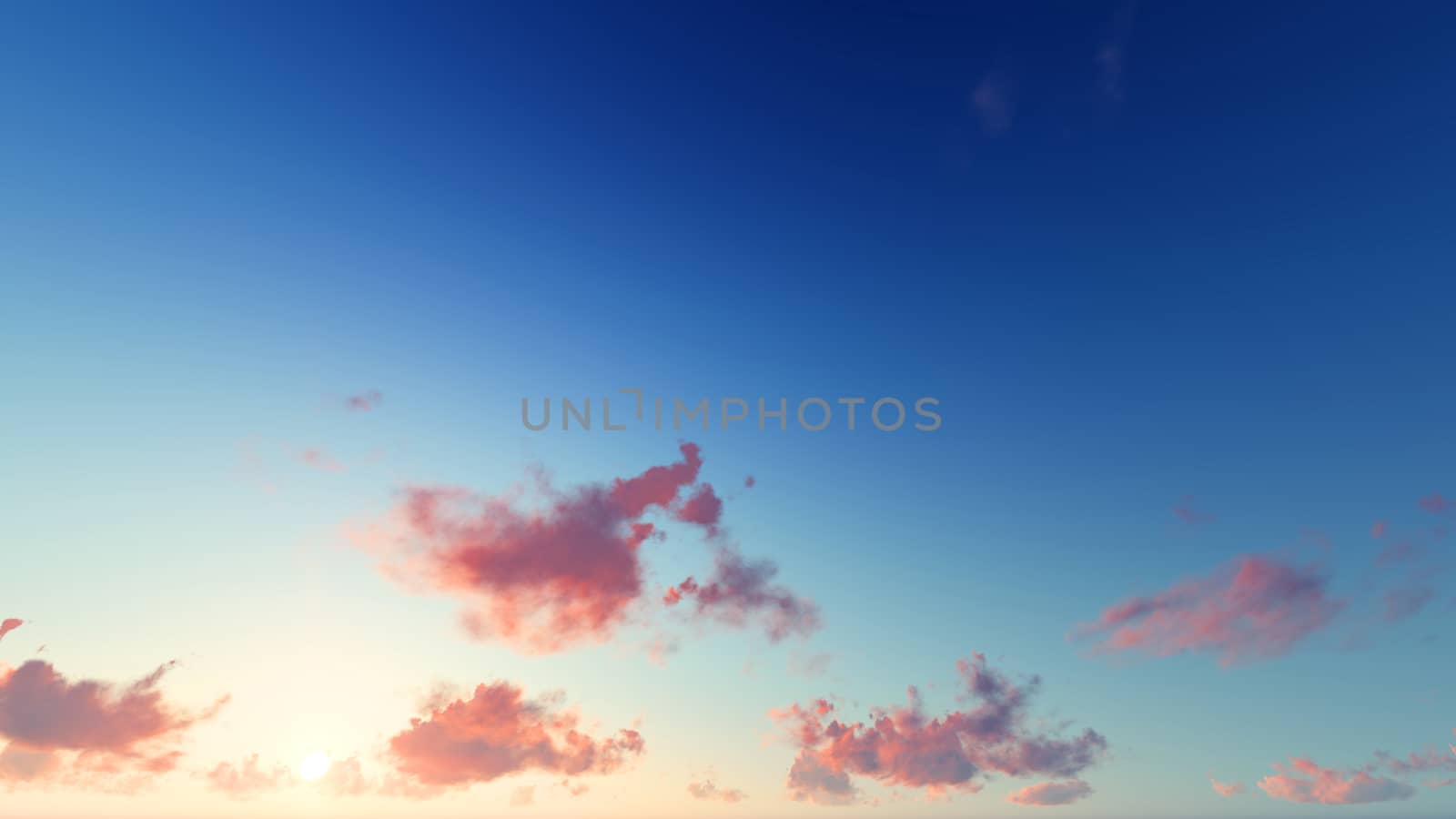 Cloudy blue sky abstract background, blue sky background with tiny clouds, 3d rendering

