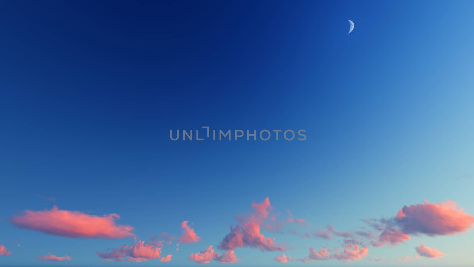 Cloudy blue sky abstract background, blue sky background with tiny clouds, 3d rendering

