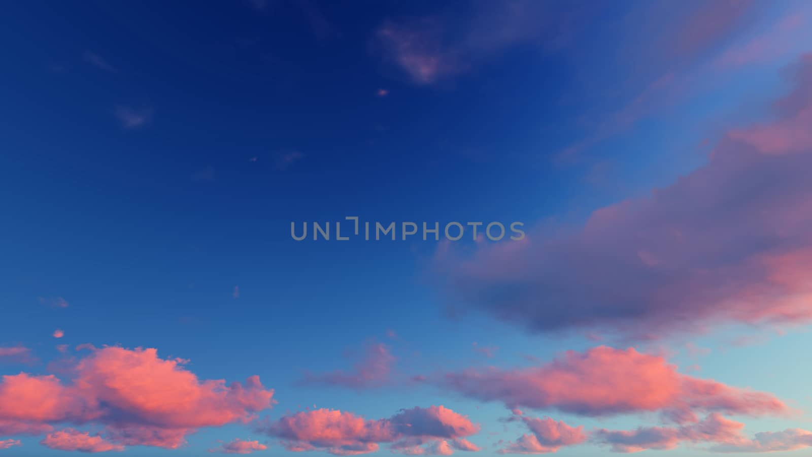 Cloudy blue sky abstract background, blue sky background with tiny clouds, 3d rendering

