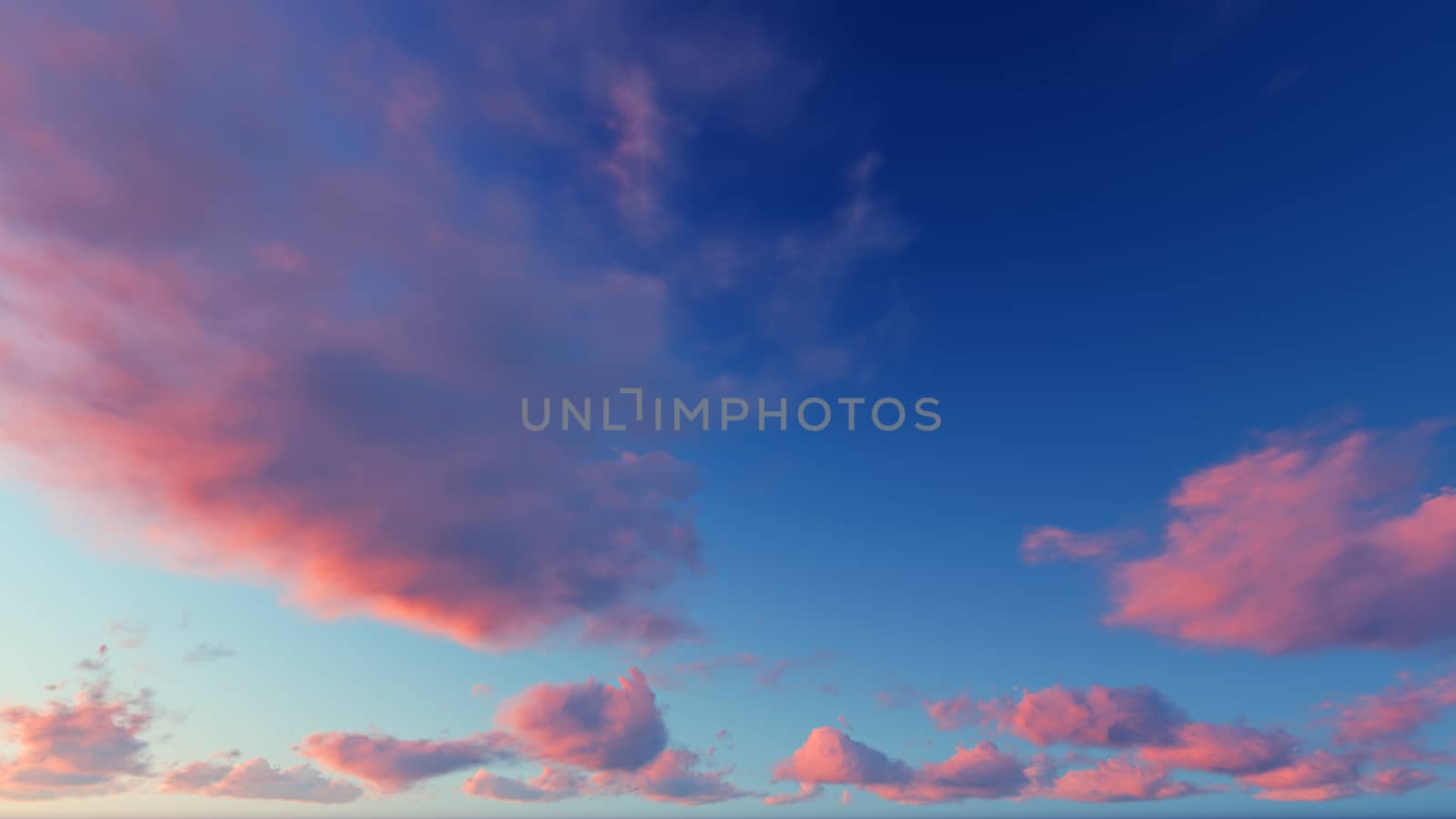 Cloudy blue sky abstract background, blue sky background with tiny clouds, 3d rendering

