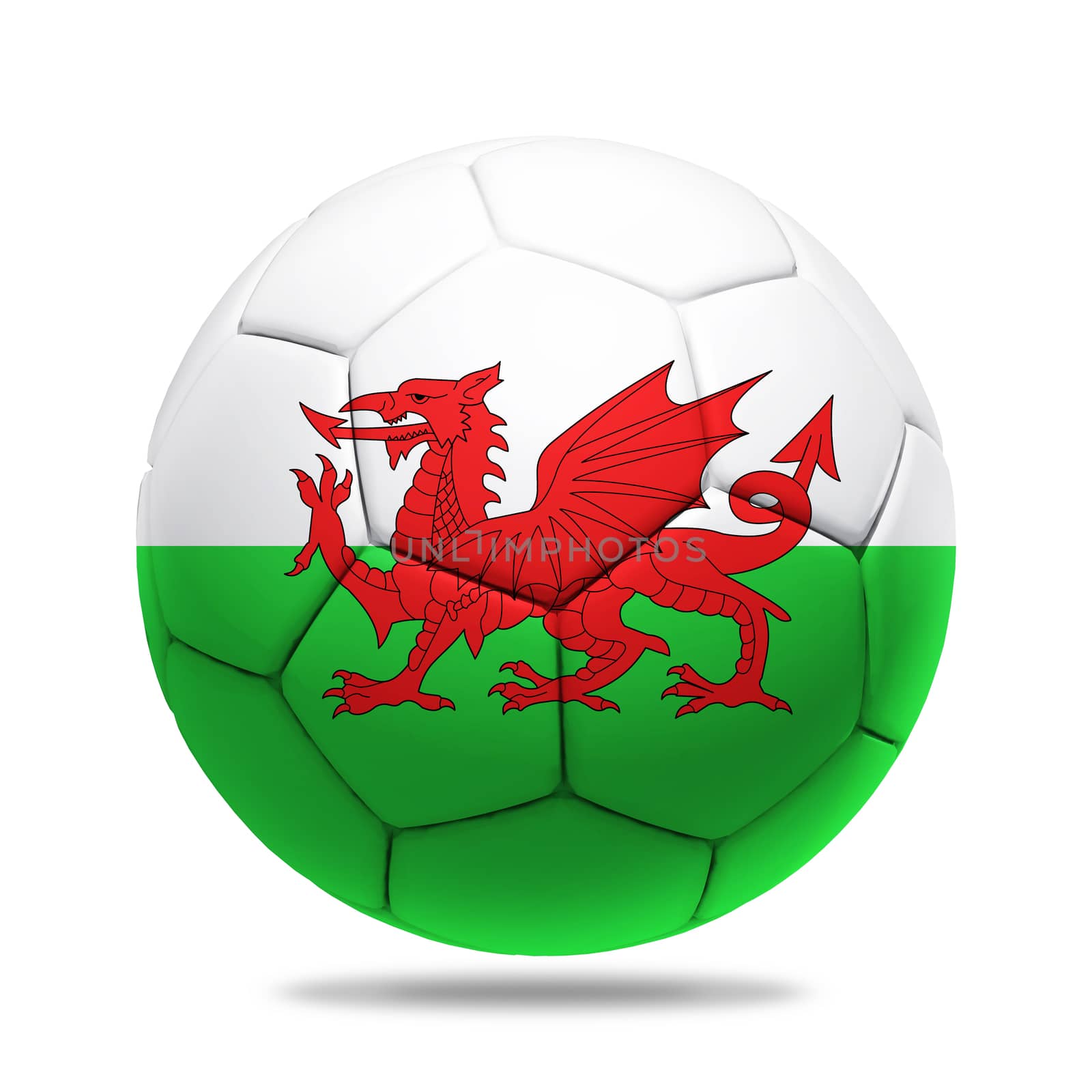 3D soccer ball with Wales team flag by koson