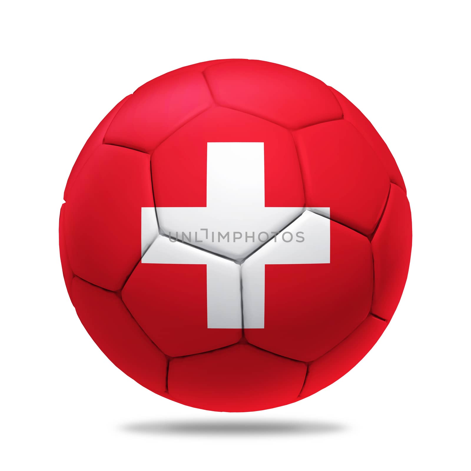 3D soccer ball with Switzerland team flag by koson