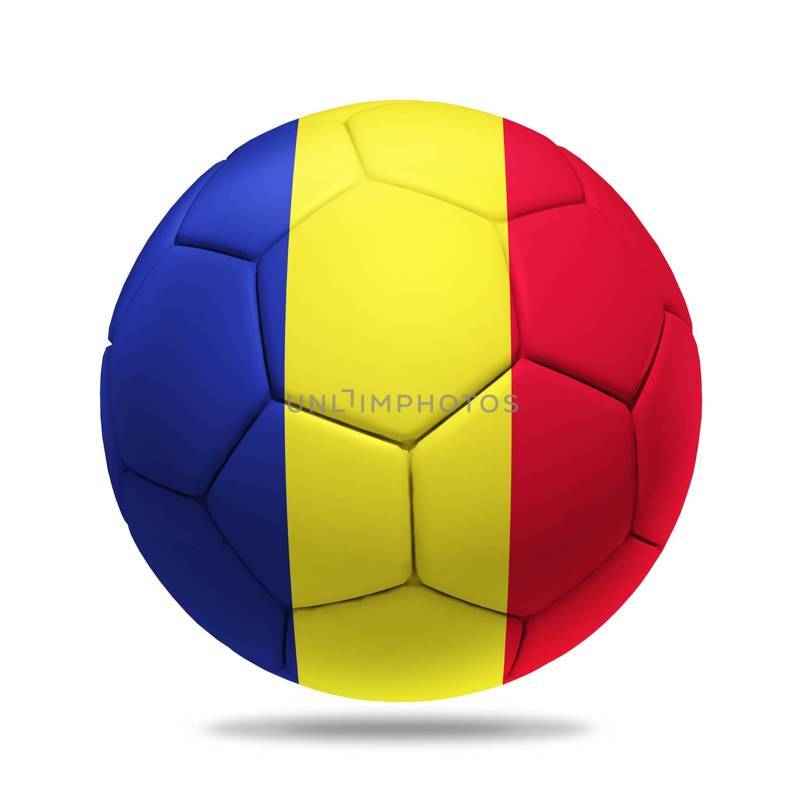 3D soccer ball with Romania team flag by koson