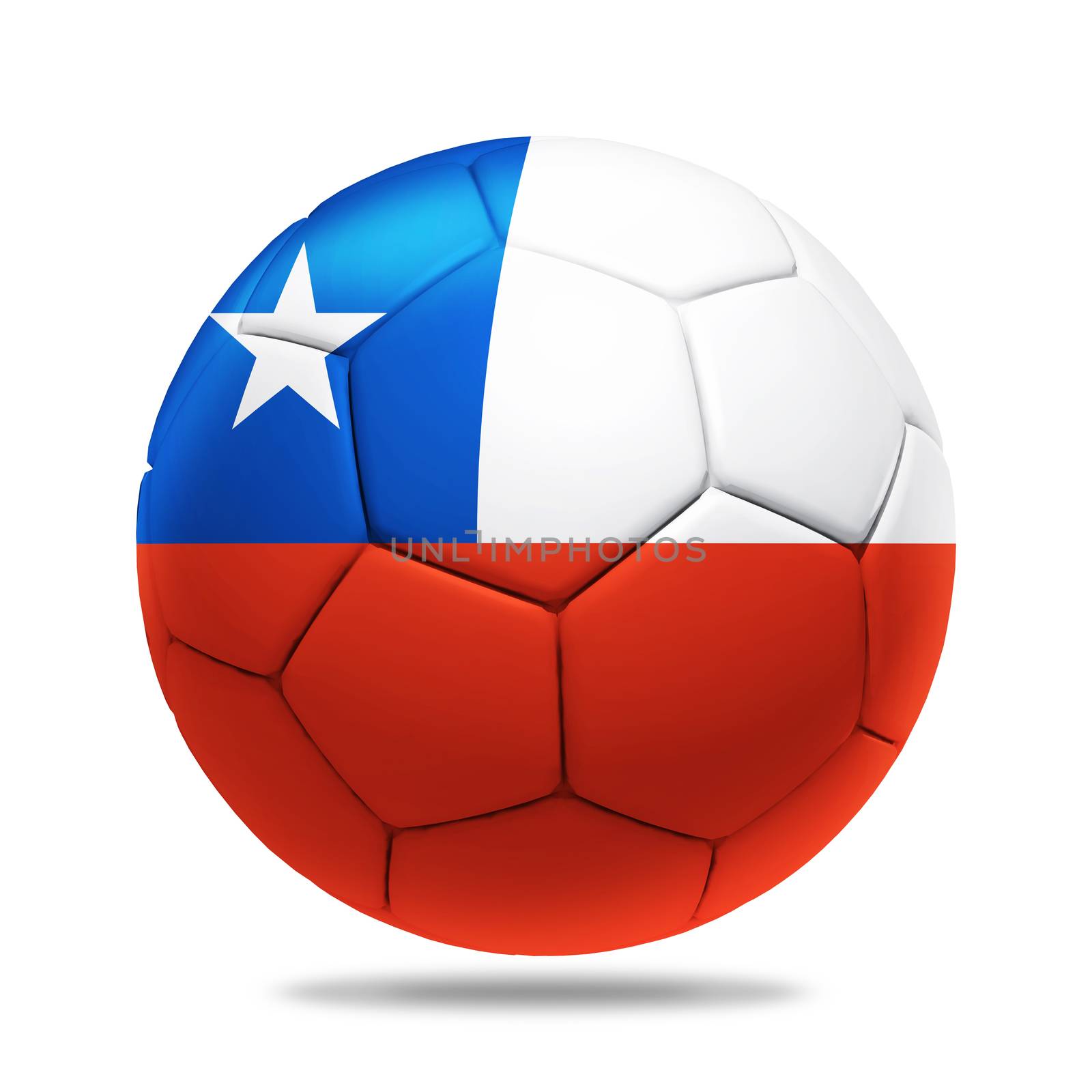 3D soccer ball with Chile  team flag by koson