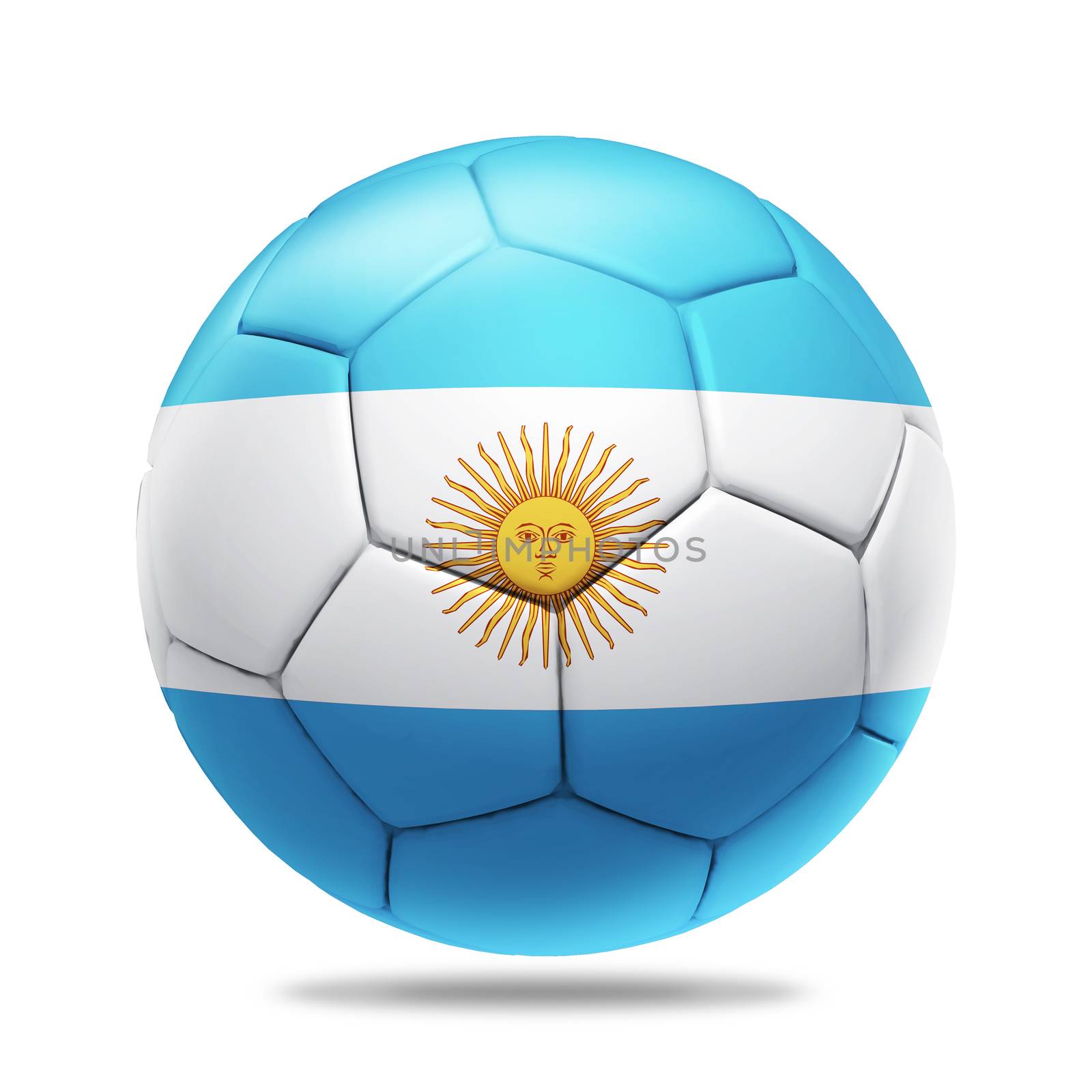 3D soccer ball with Argentina team flag by koson