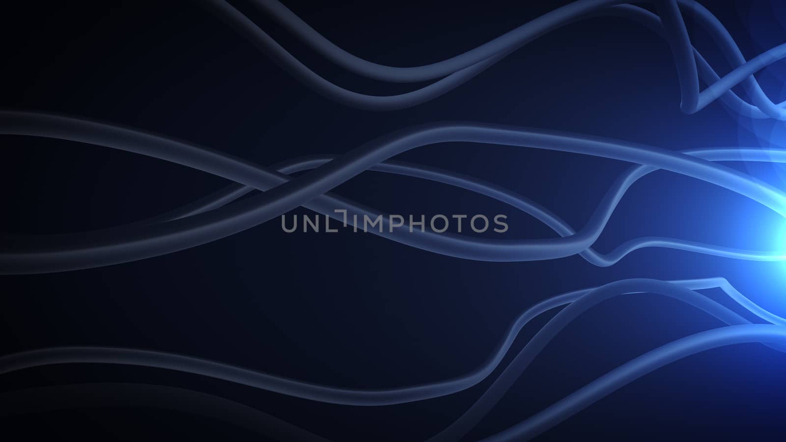 abstract horizontal fiber optic channels are going to the light at the right