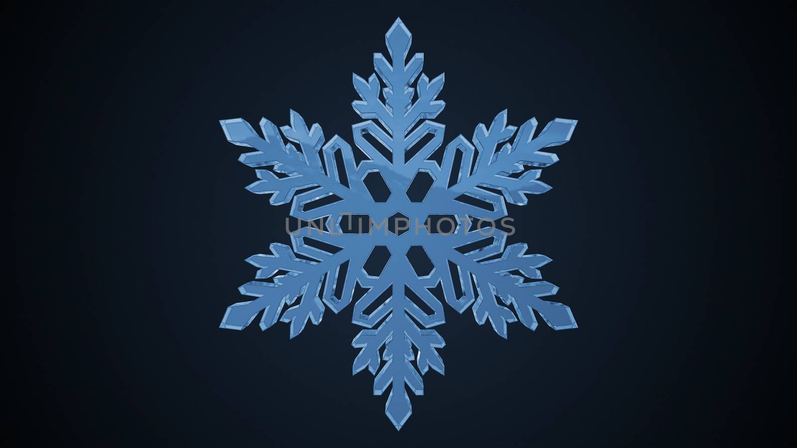 christmas snowflake with a black background. 3d animation. isolated 
