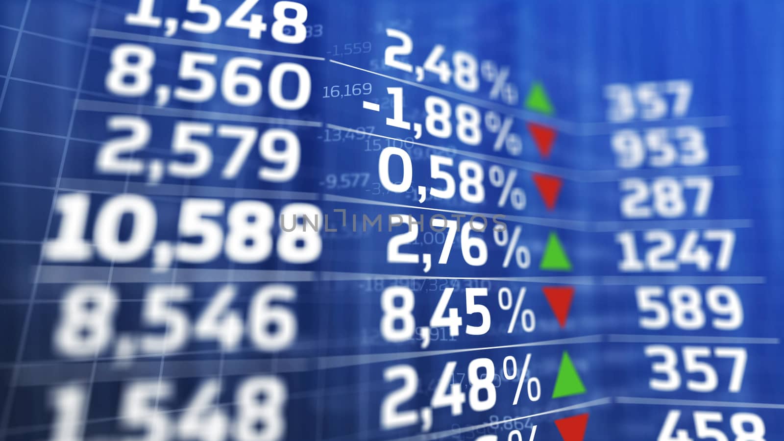 Financial data on a monitor. Finance data concept. Abstract background