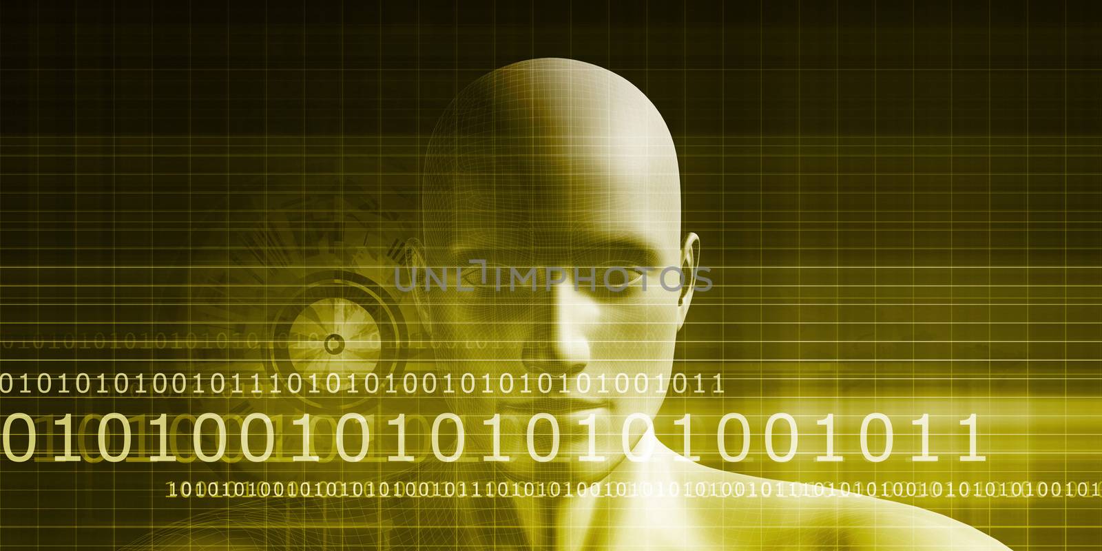 Digital Identity with an Android Faceless Head Art