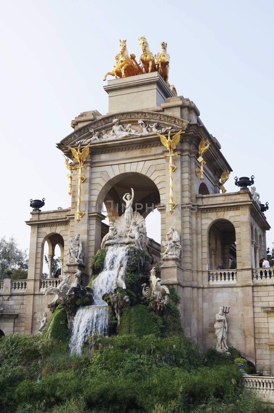 BARCELONA, SPAIN - OCTOBER 09, 2015: Cascada Monumental is located at Parc De la Ciutadella in Barcelona, Spain? 