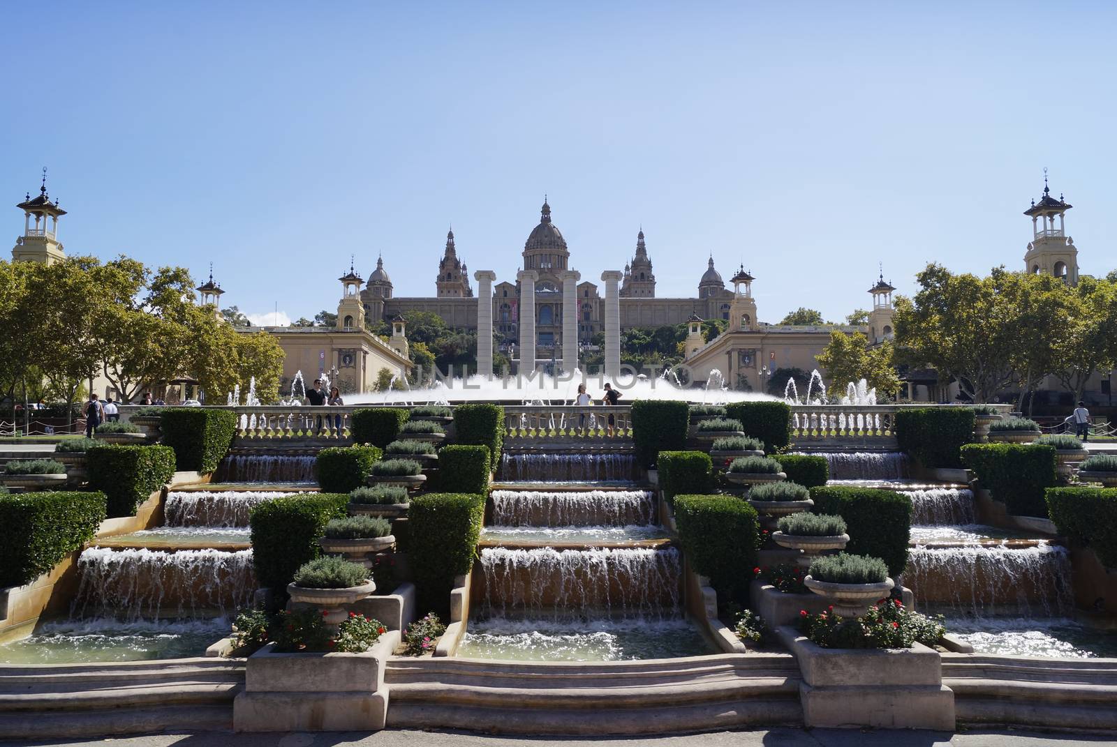 BARCELONA, SPAIN - OCTOBER 07, 2015: National Art Museum of Catalonia, situated on Montjuic hill in Barcelona, Spain 