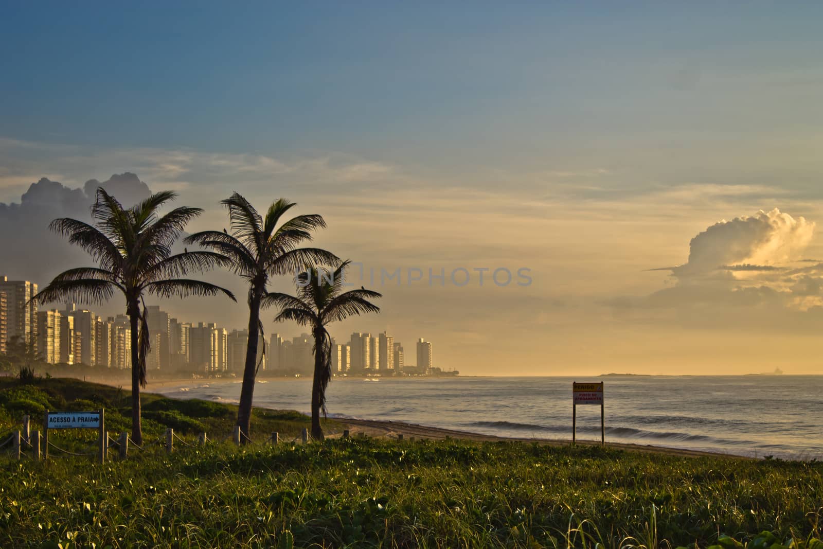 Sunrise shot in Itparica Beach Vila Velha Brazil