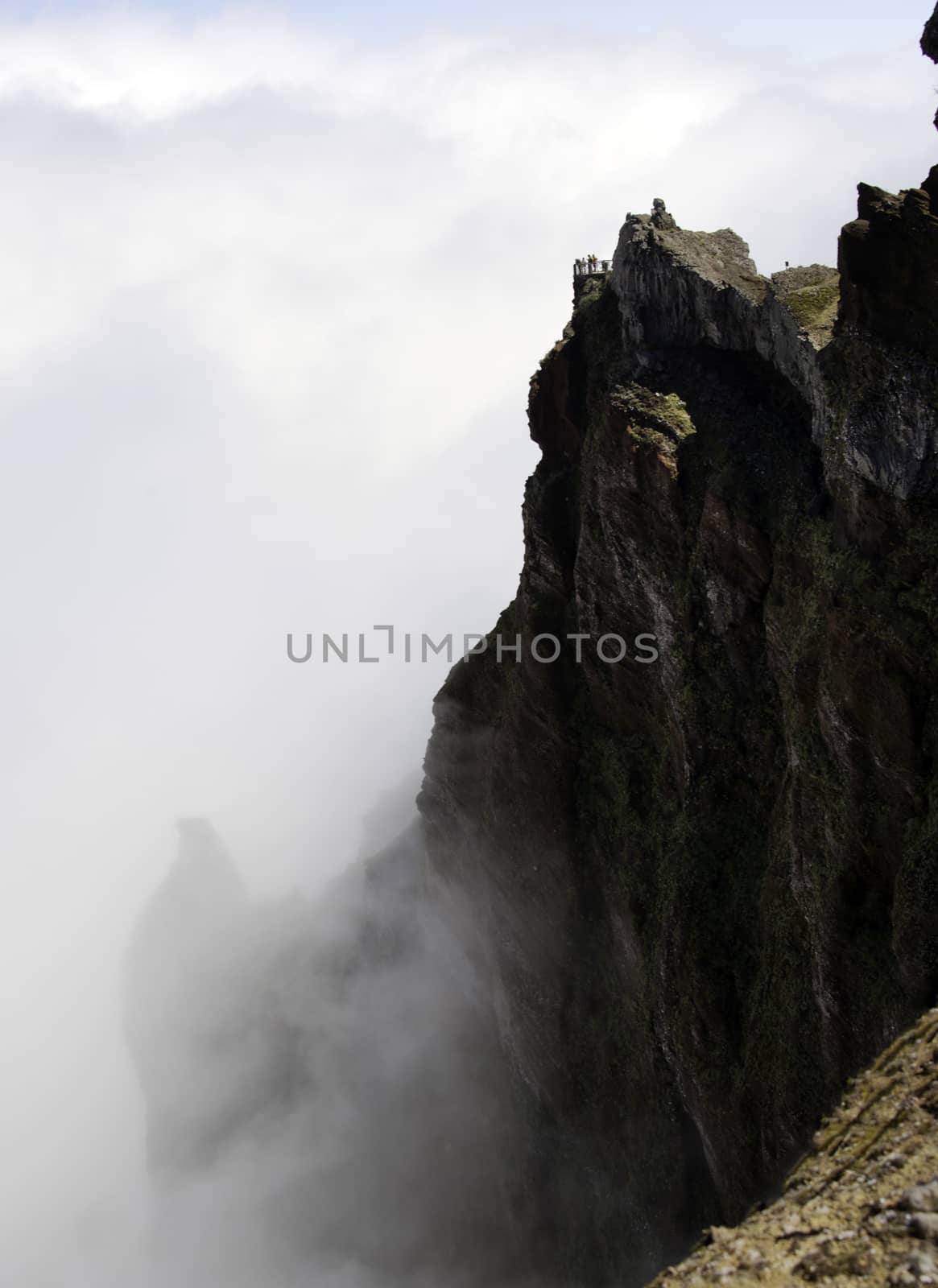 people on viewpoint at the pico arieiro on madeira island by compuinfoto