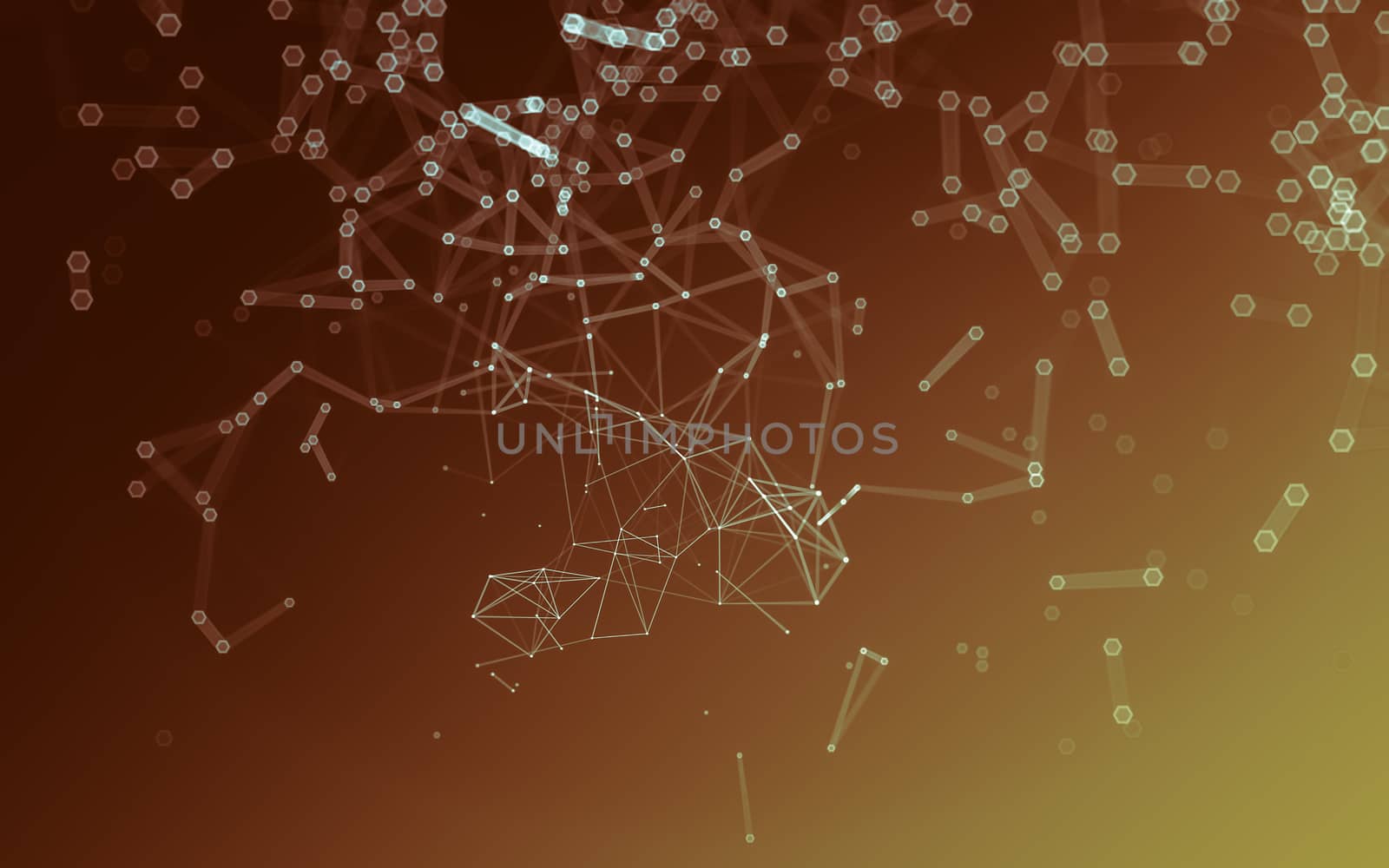 Abstract polygonal space low poly dark background with connecting dots and lines. Connection structure. 3d rendering