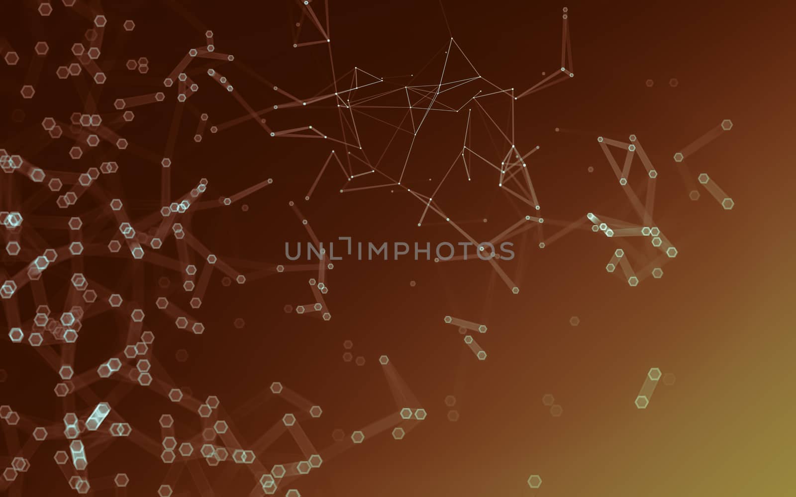 Abstract polygonal space low poly dark background with connecting dots and lines. Connection structure. 3d rendering