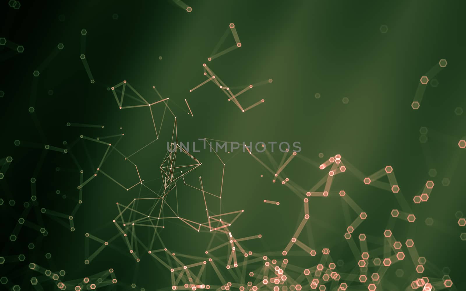 Abstract polygonal space low poly dark background with connecting dots and lines. Connection structure. 3d rendering