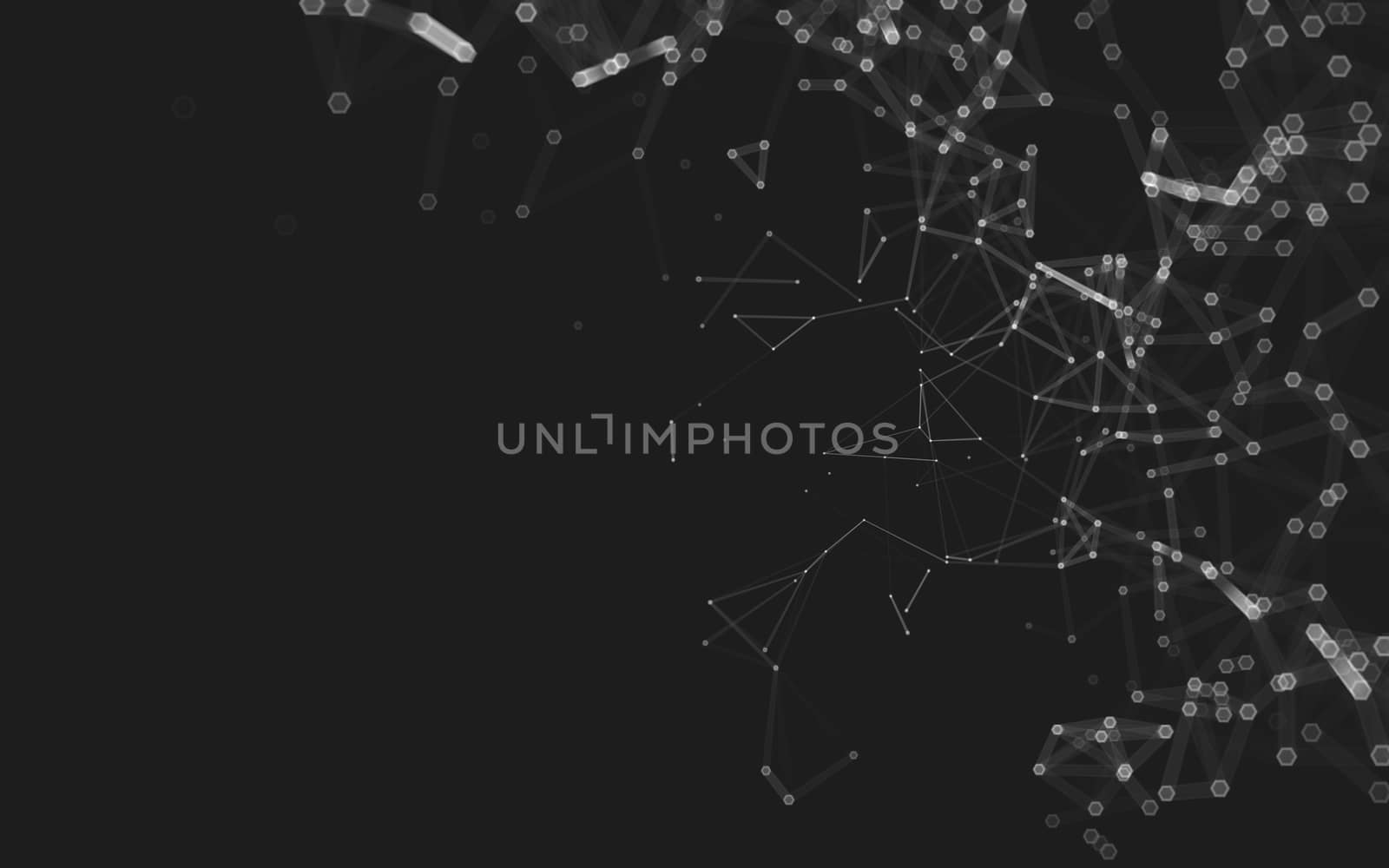 Abstract polygonal space low poly dark background, 3d rendering by teerawit