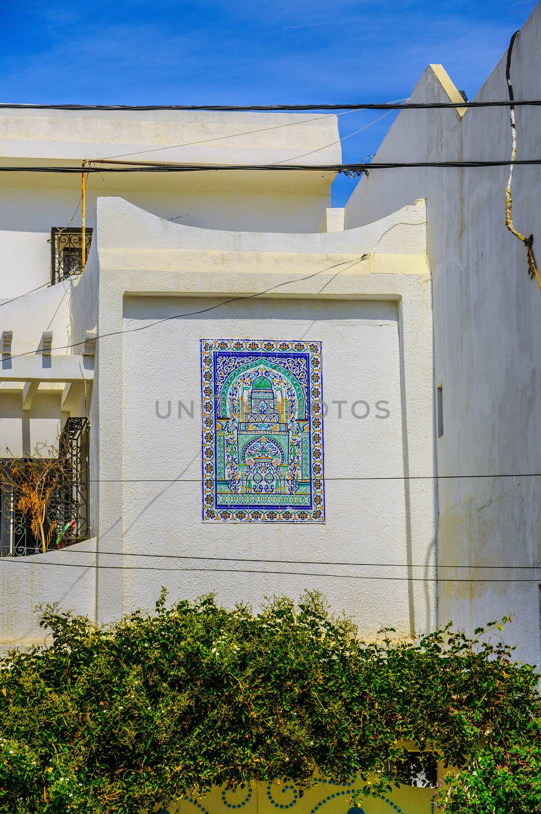 Oriental ornament on white wall in Hammamet Tunisia by Eagle2308