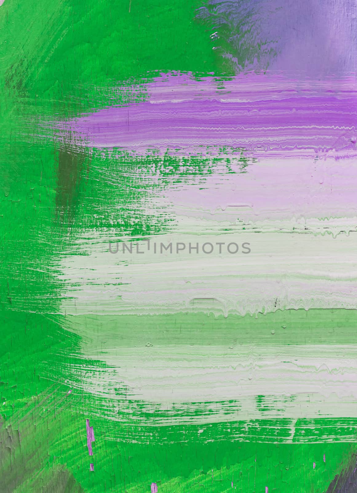 Hand painting green and white abstract art painting