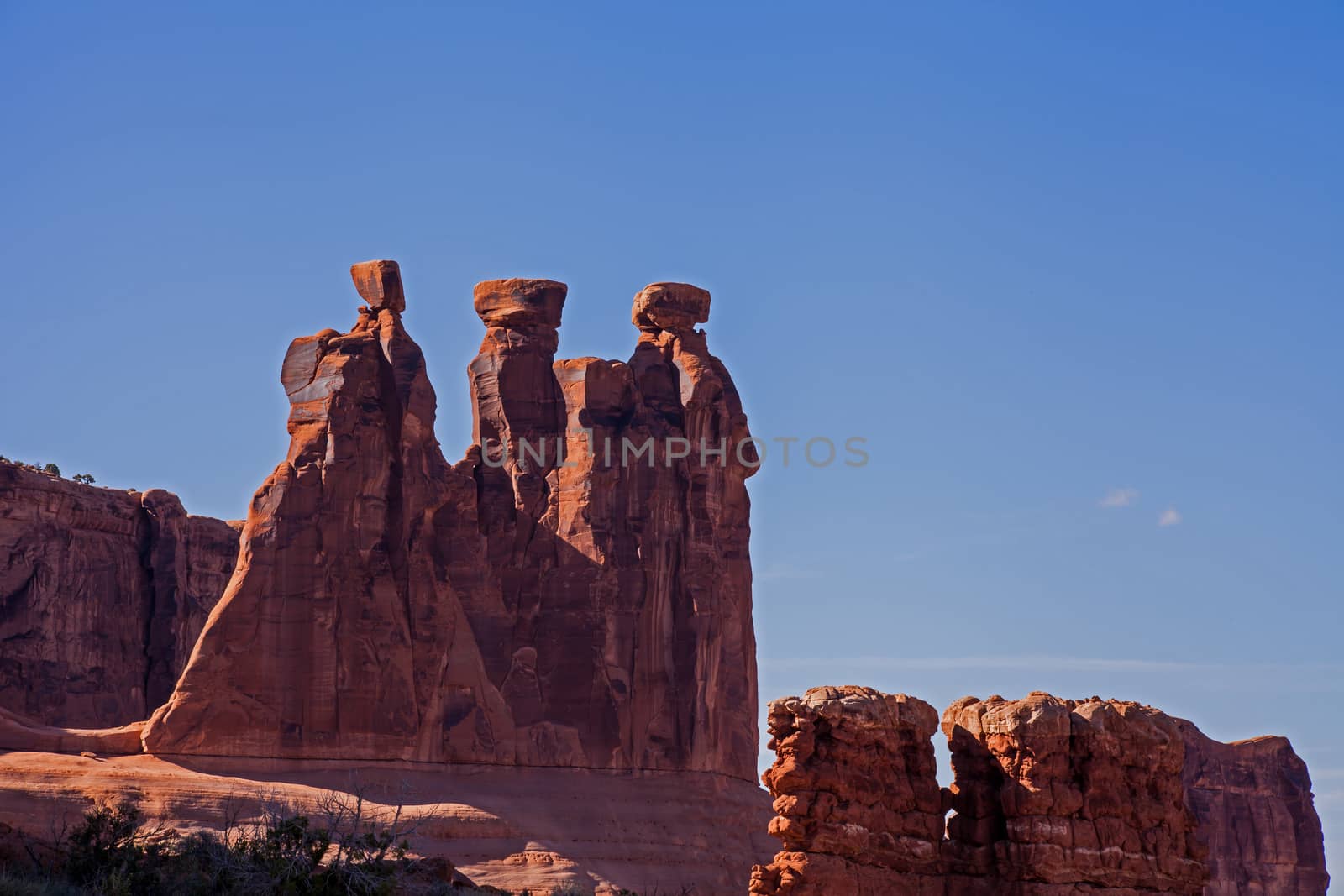 The Three Gossips Formation in Arches National Park, Utah.