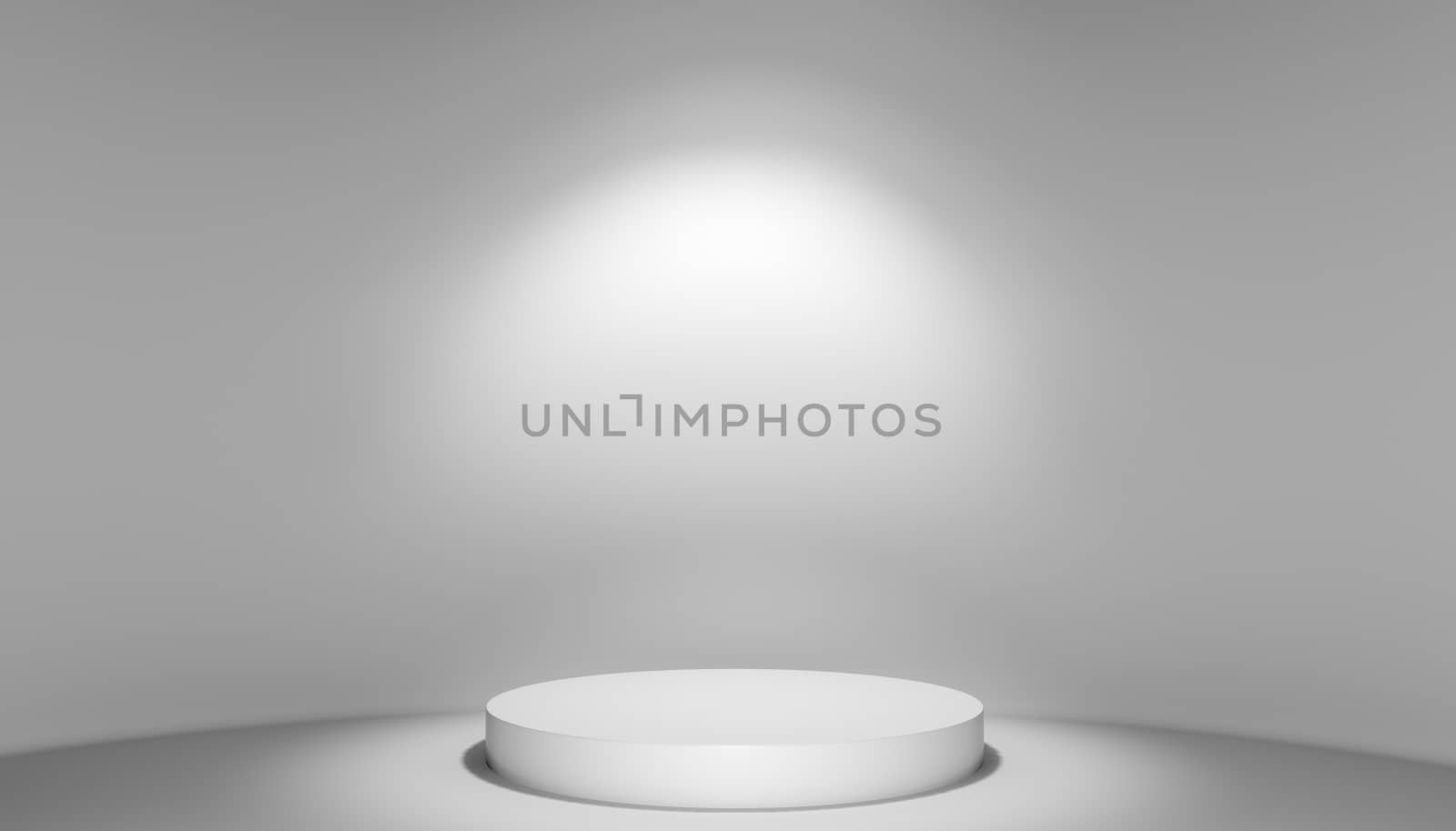 3D illustration of stage with podium and light by cherezoff