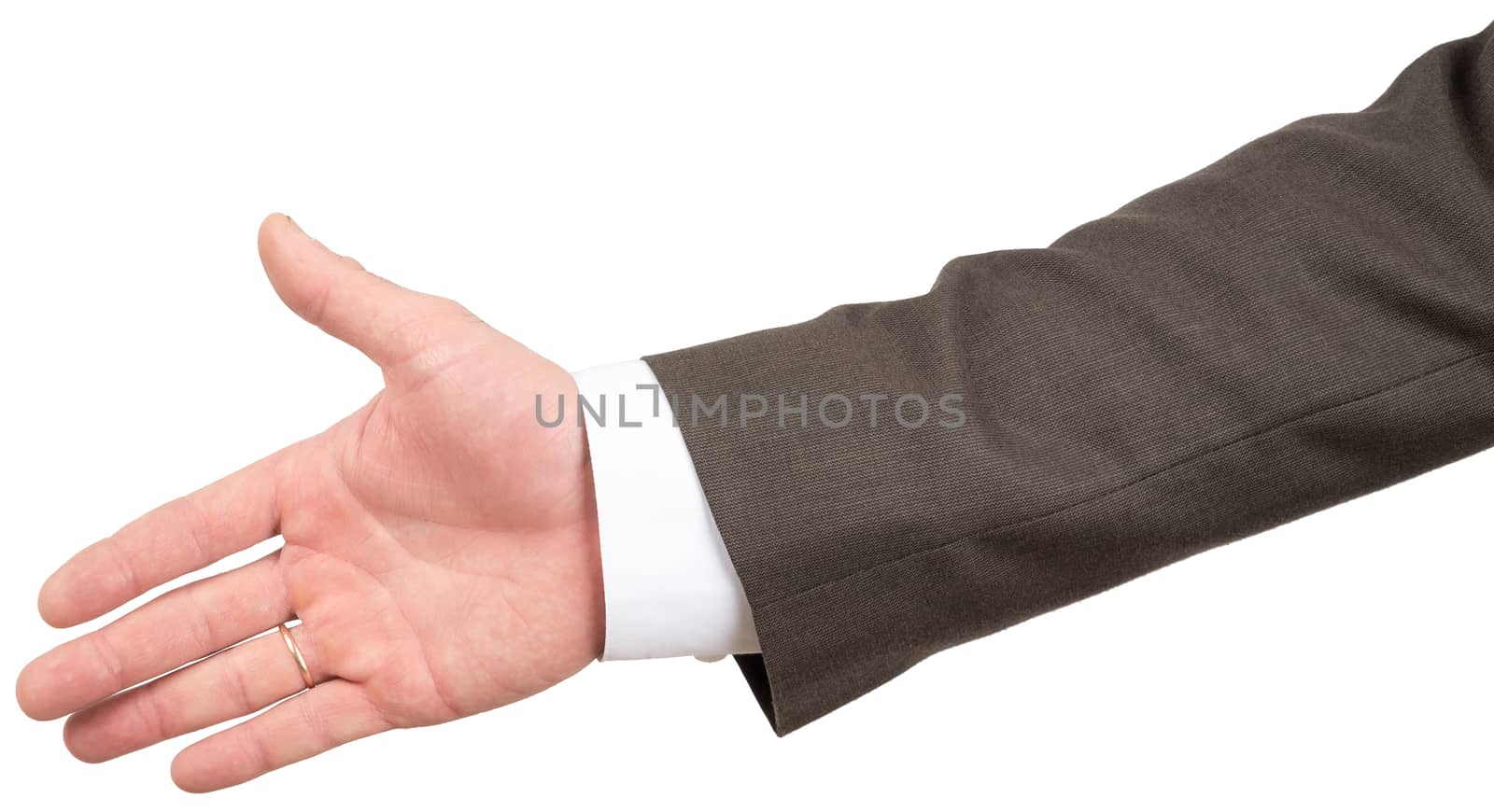 Giving male hand in business suit  by cherezoff