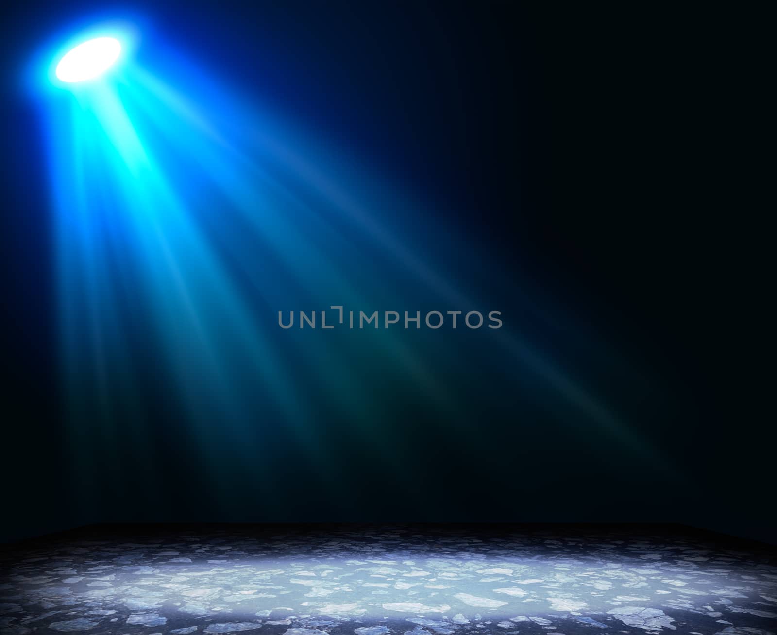 Abstract light blue background with textured floor by cherezoff