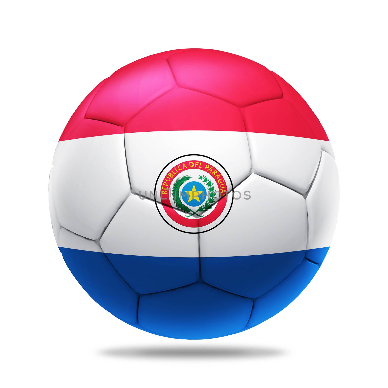 3D soccer ball with Paraguay team flag by koson