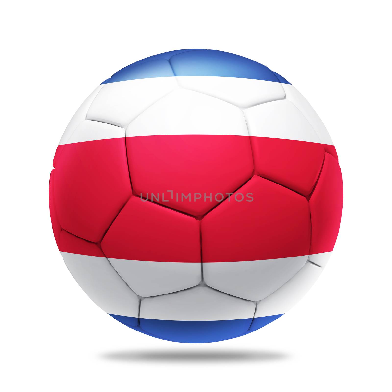 3D soccer ball with Costa Rica team flag by koson