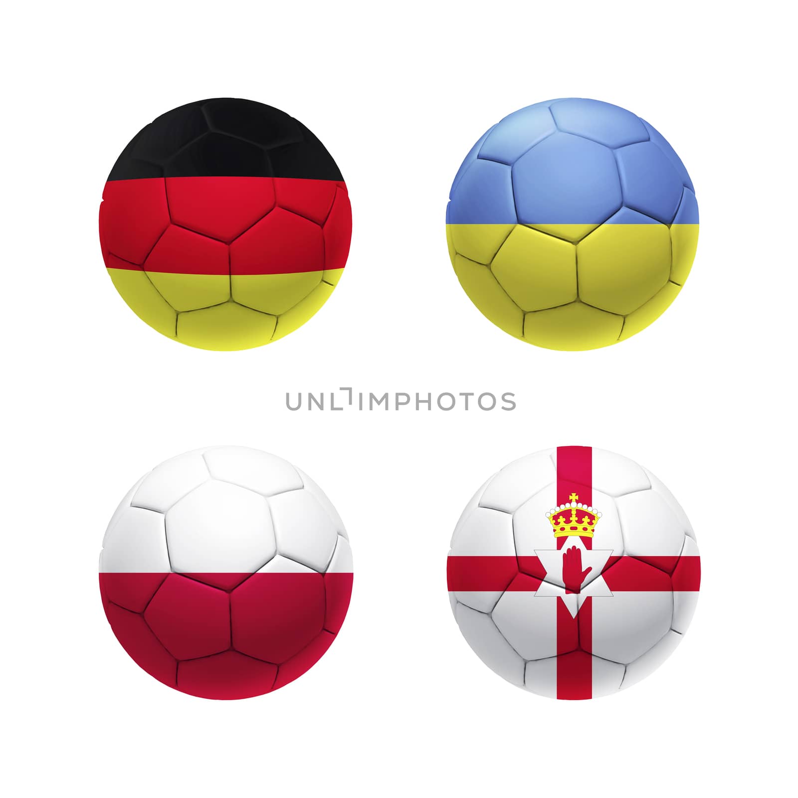 3D soccer ball with group C teams flags by koson