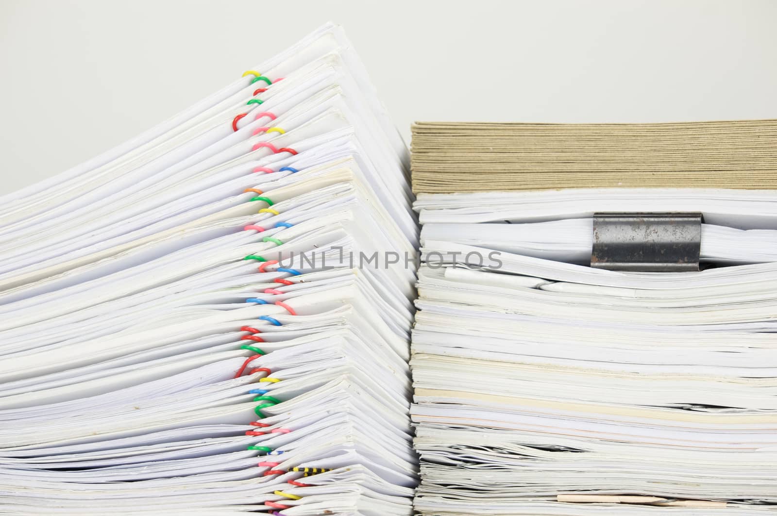 Overload paper have blur envelope on document with white background by eaglesky