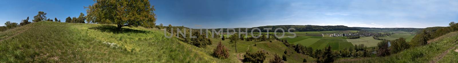 Panoramic View of the Altmuehltal in Germany