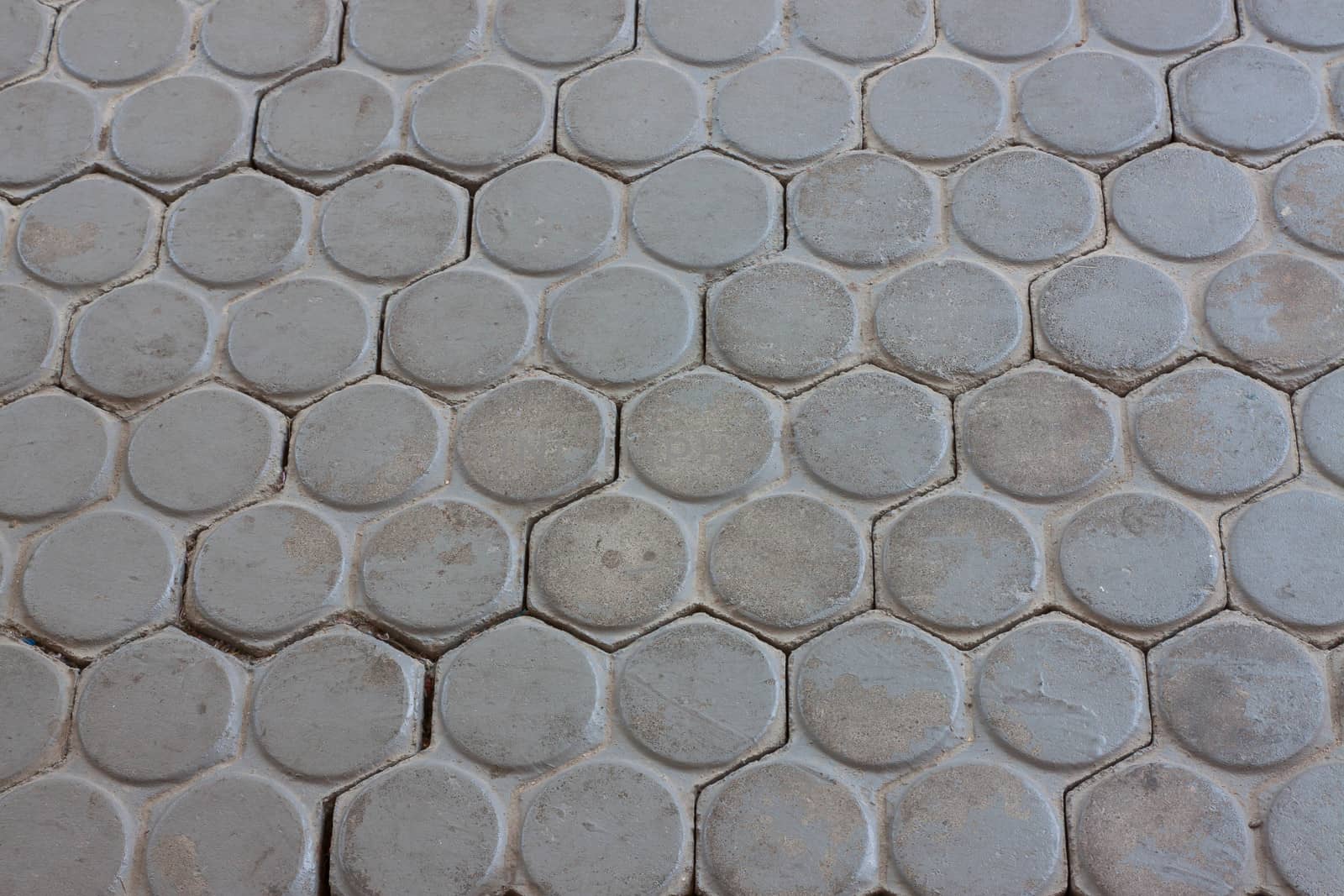 Long hexagonal brick background.