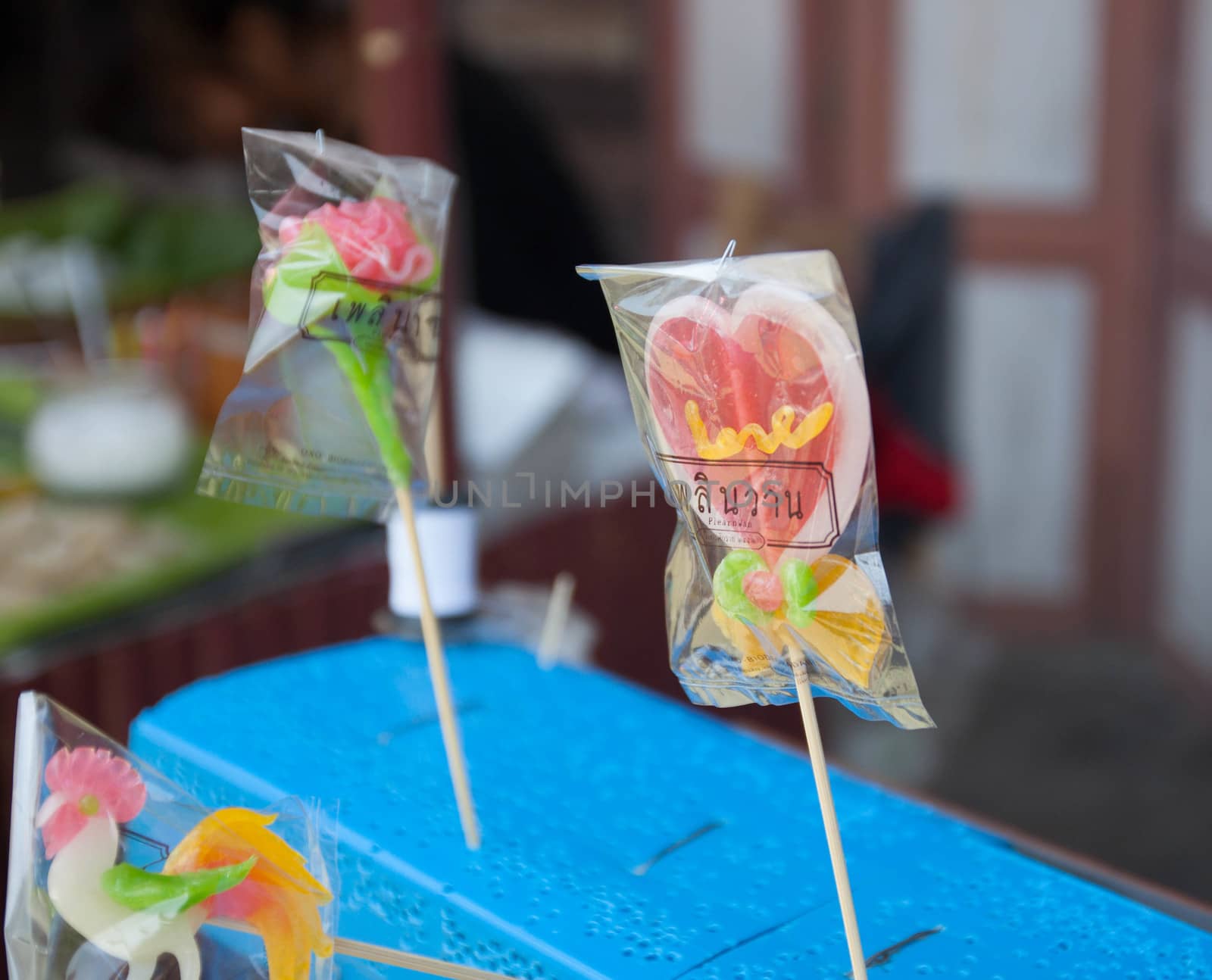 Thai handmade sugar sculpting sweetmeat.