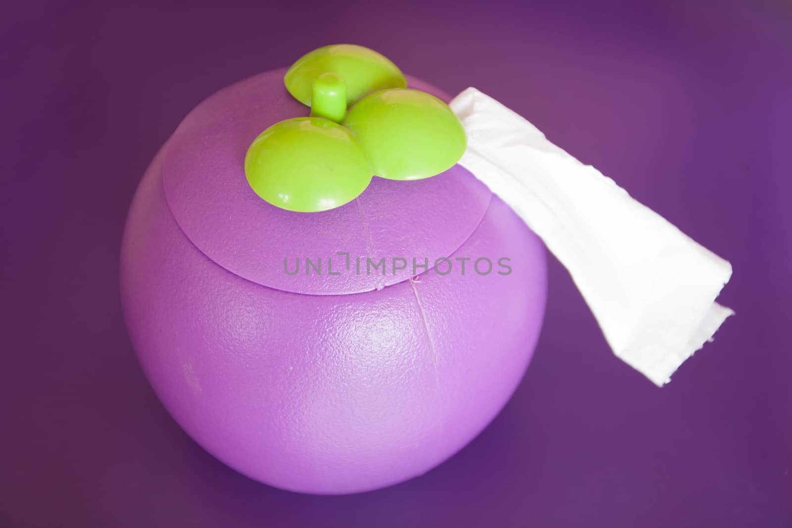 Tissue Box Purple Mangosteen on the purple background, such as a box.