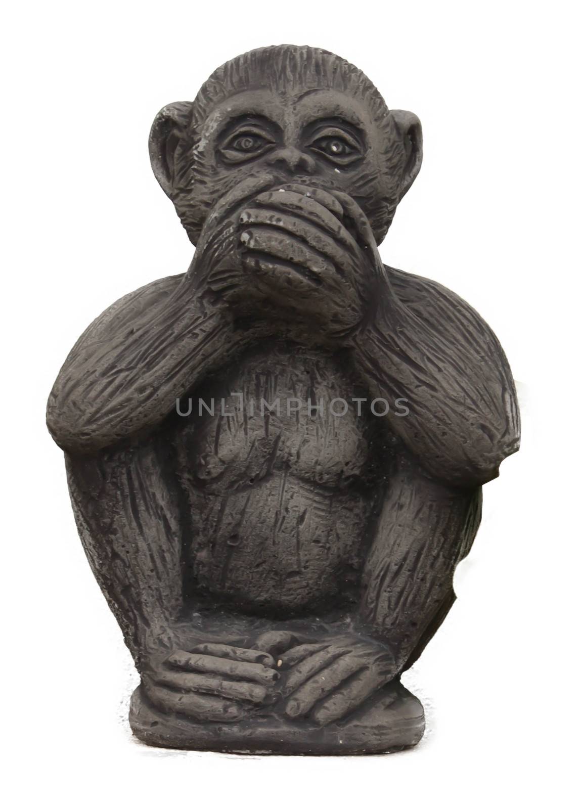 Black monkey statue Right arm cracks