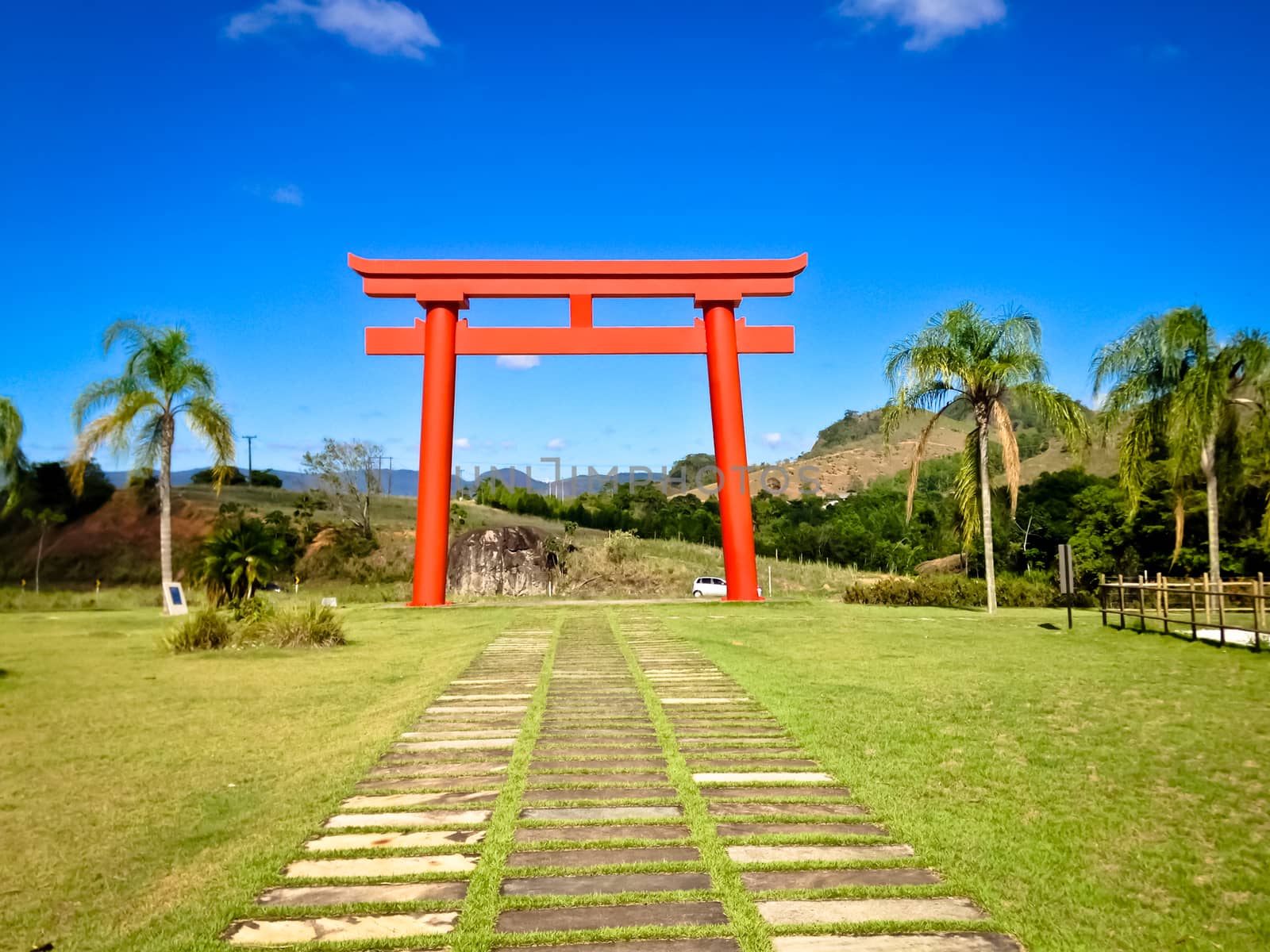 Torri at the entrance of a zen temple