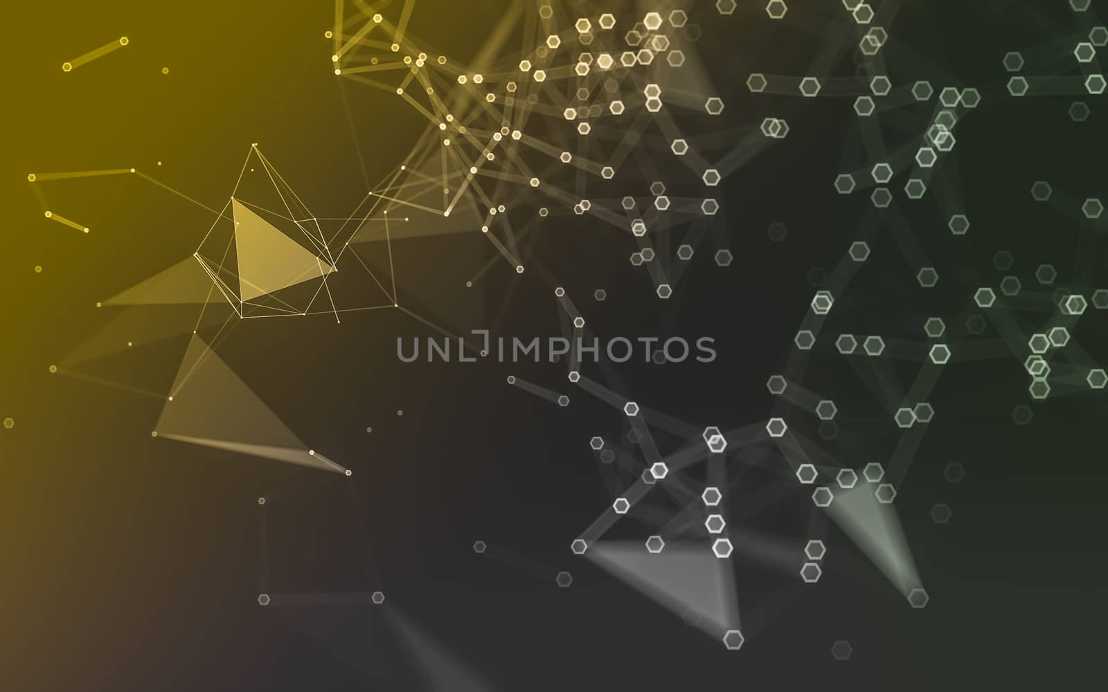 Abstract polygonal space low poly dark background with connecting dots and lines. Connection structure. 3d rendering