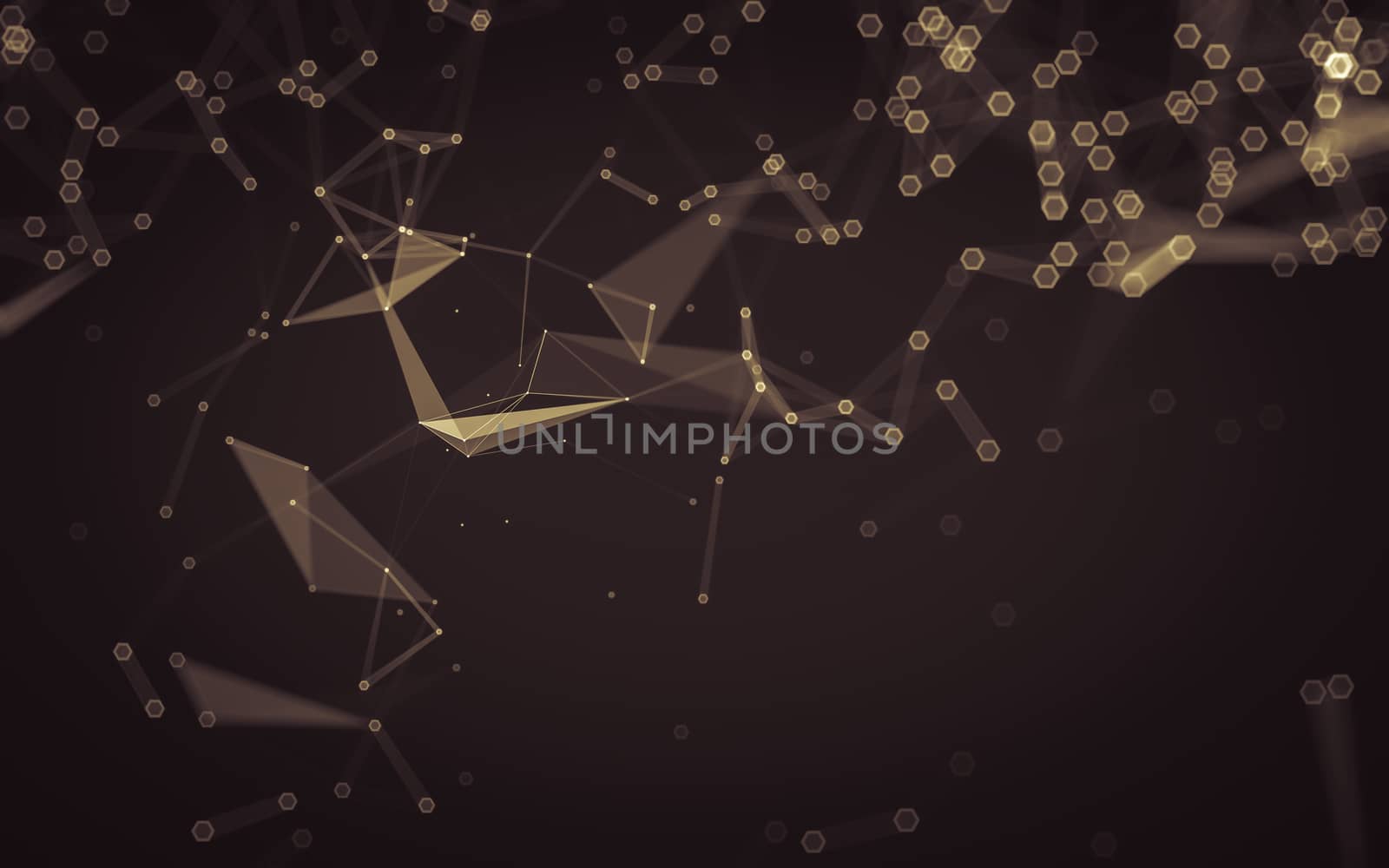 Abstract polygonal space low poly dark background with connecting dots and lines. Connection structure. 3d rendering