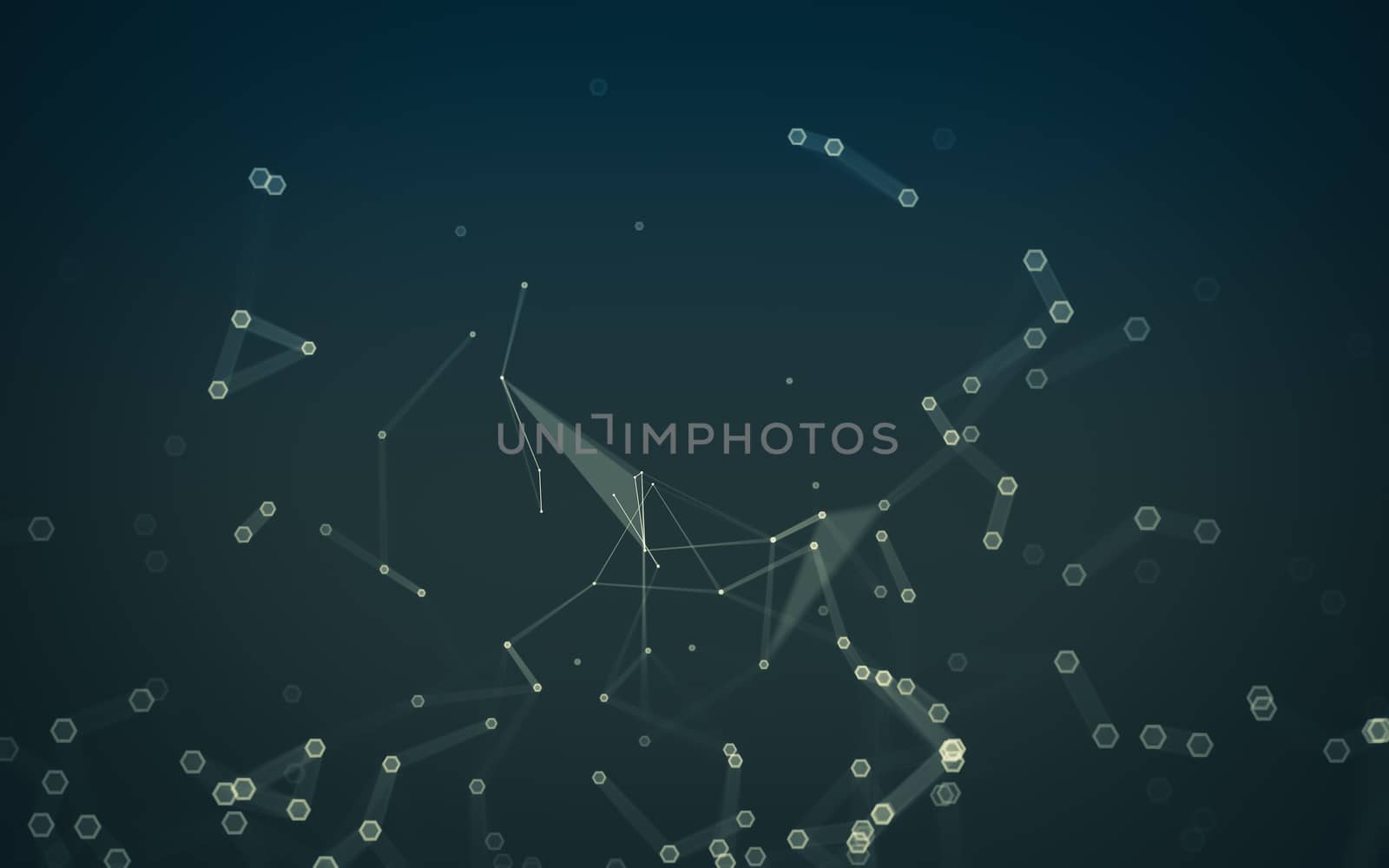 Abstract polygonal space low poly dark background, 3d rendering by teerawit