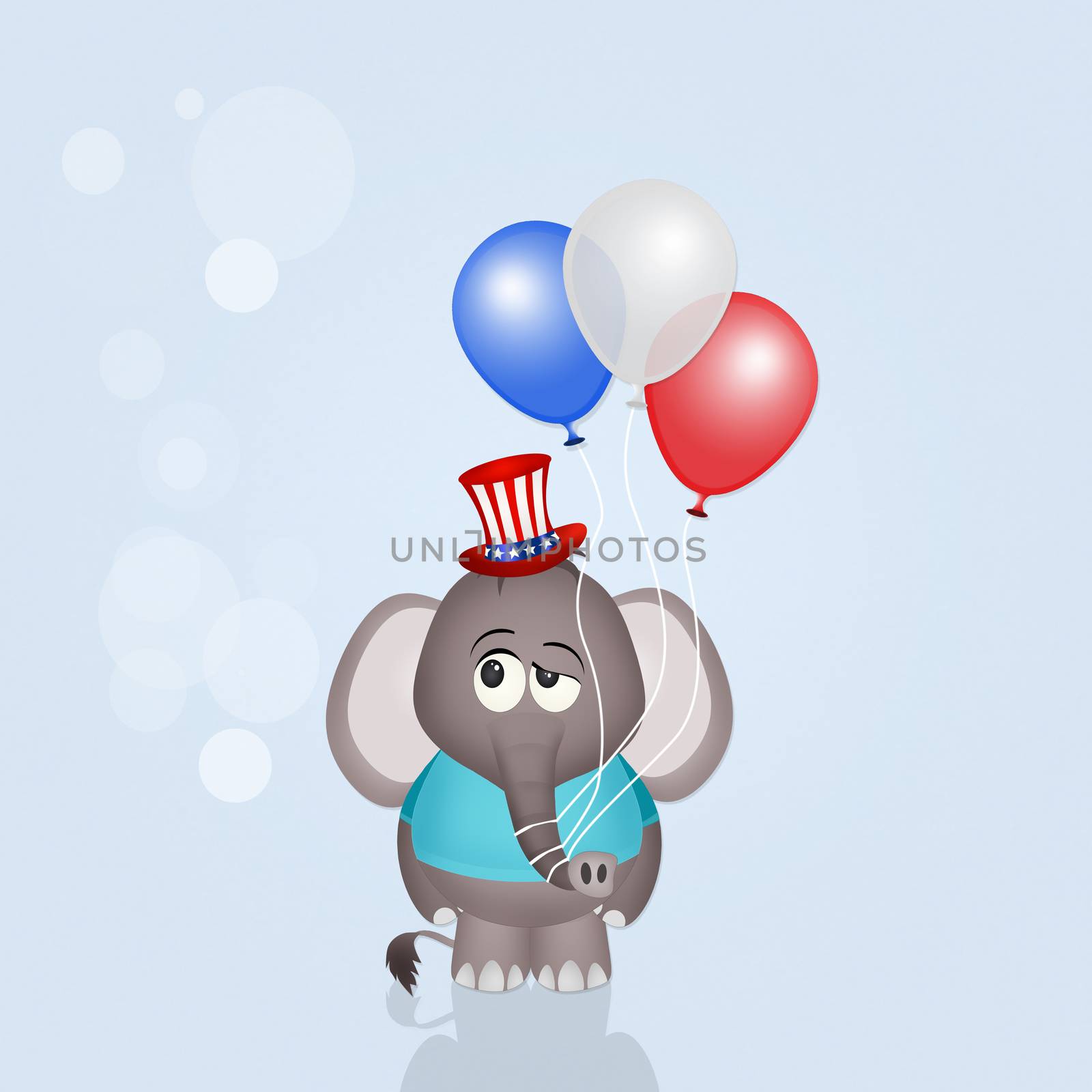 elephant with balloons for July 4th by adrenalina