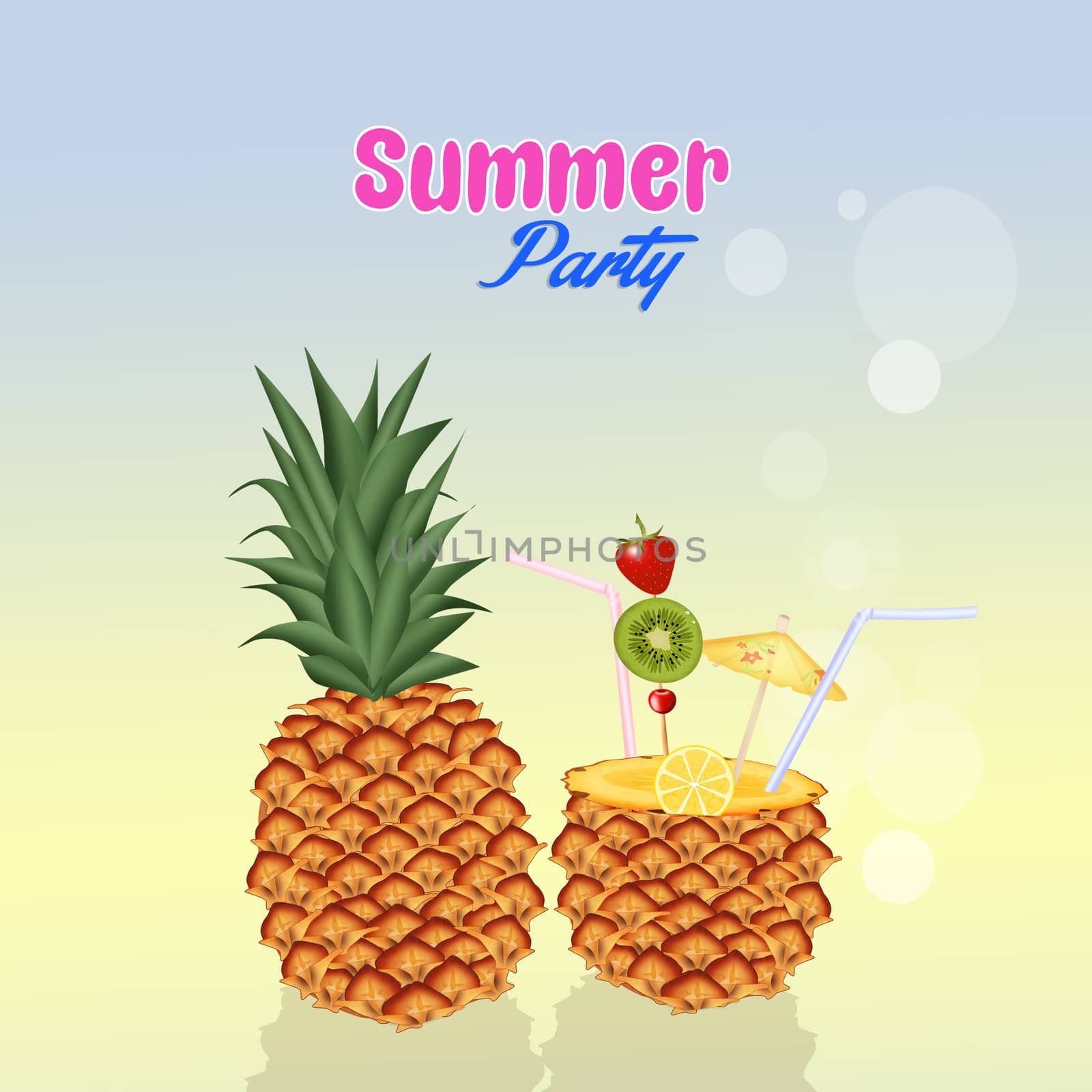 illustration of summer cocktail party