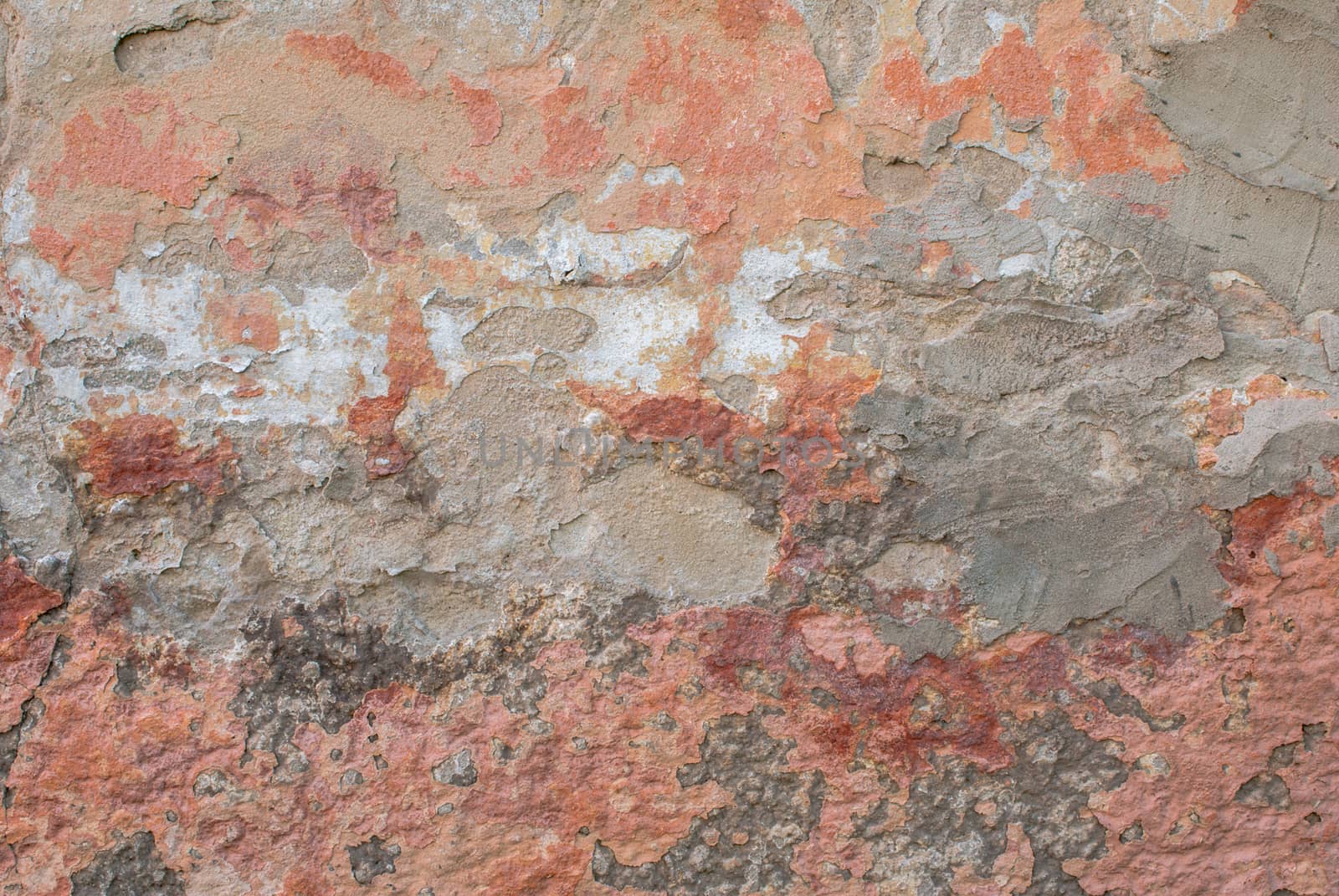 fragment of a concrete wall that for a long time exposed to different climatic conditions