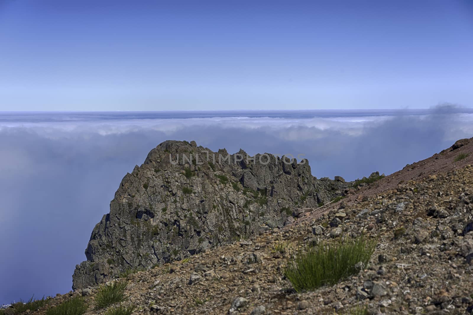 clouds and rocks at pico arieiro on madeira island by compuinfoto