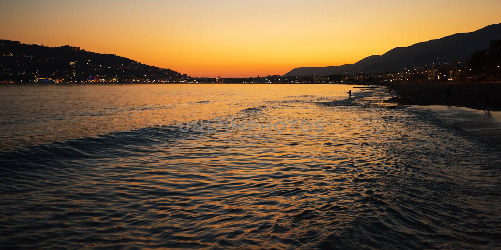 Alanya city, view from the beach, one of the famous destinations in Turkey