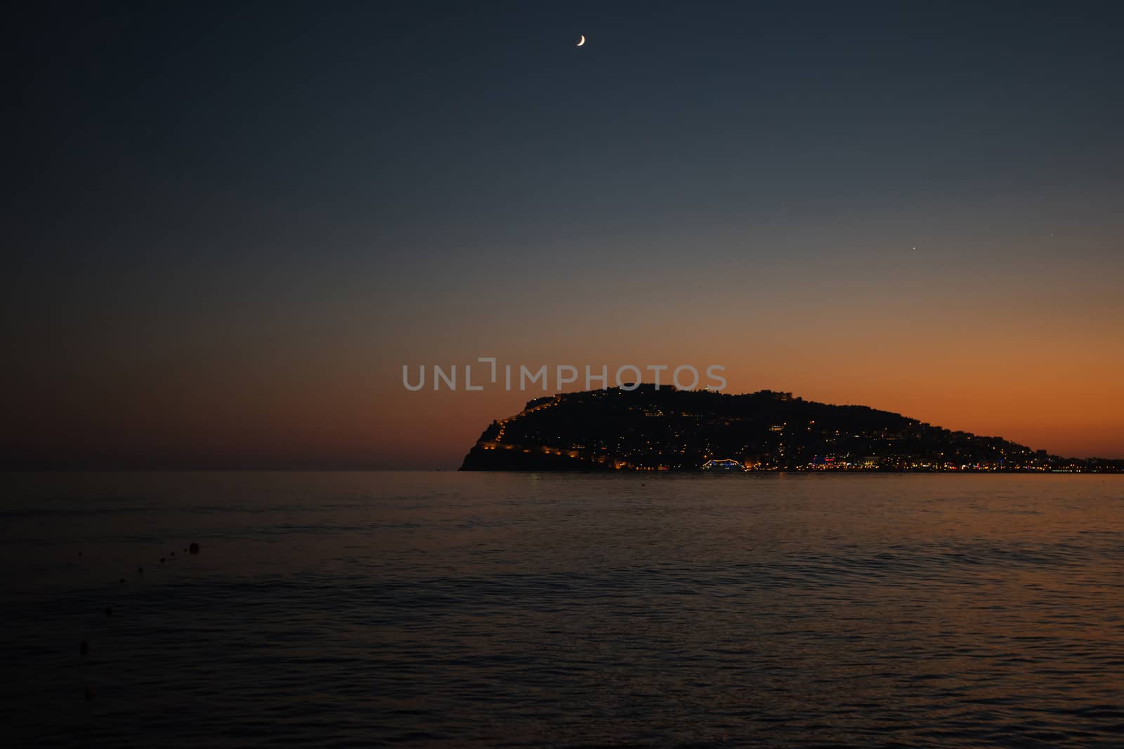 Alanya city, view from the beach, one of the famous destinations in Turkey